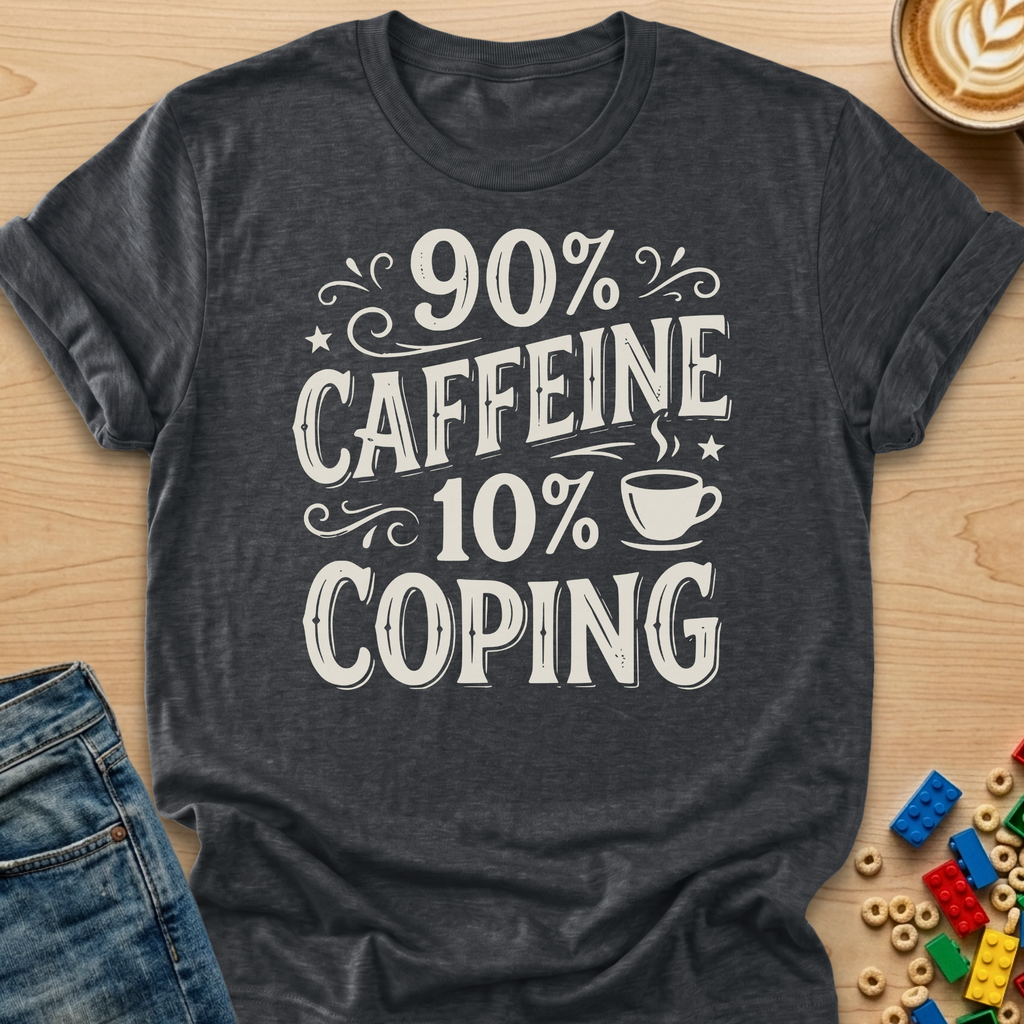 90% Caffeine 10% Coping Vintage T-Shirt