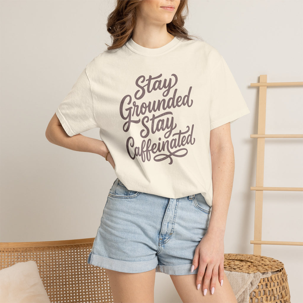 Stay Grounded Stay Caffeinated Curvy T-shirt