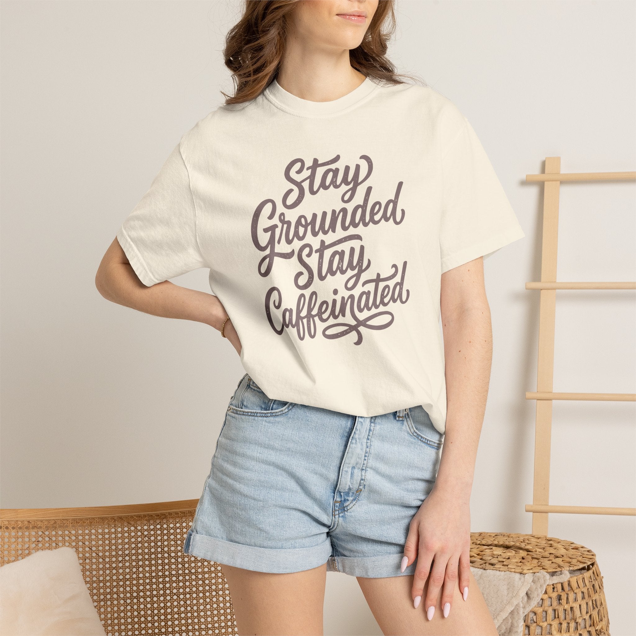 Stay Grounded Stay Caffeinated Curvy T-shirt