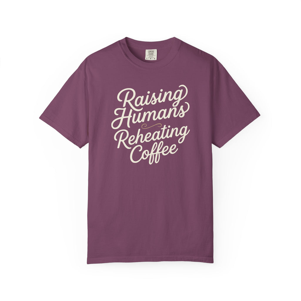 Raising Humans Reheating Coffee Curvy T-shirt