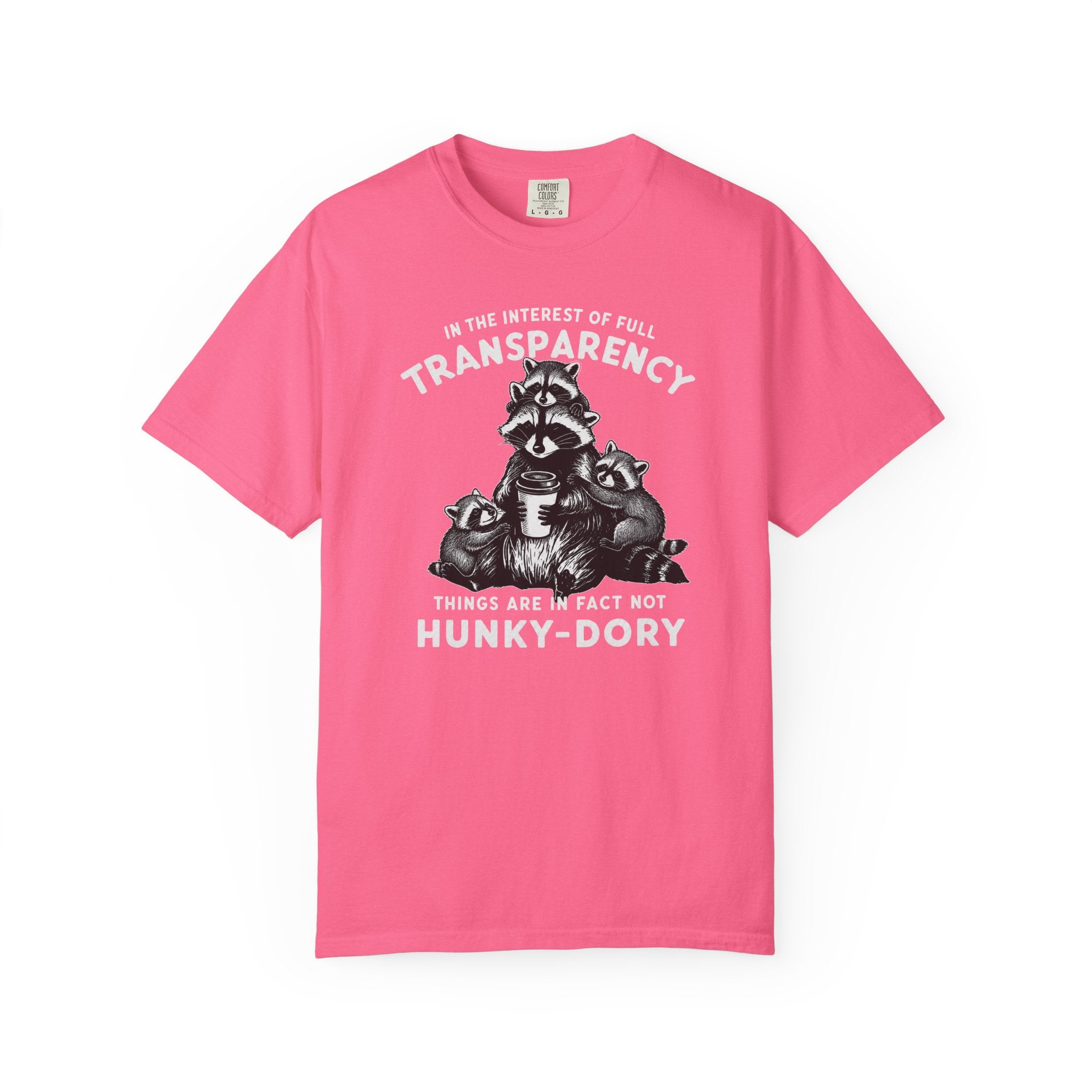 Things are in Fact Not Hunky-Dory Raccoon T-shirt