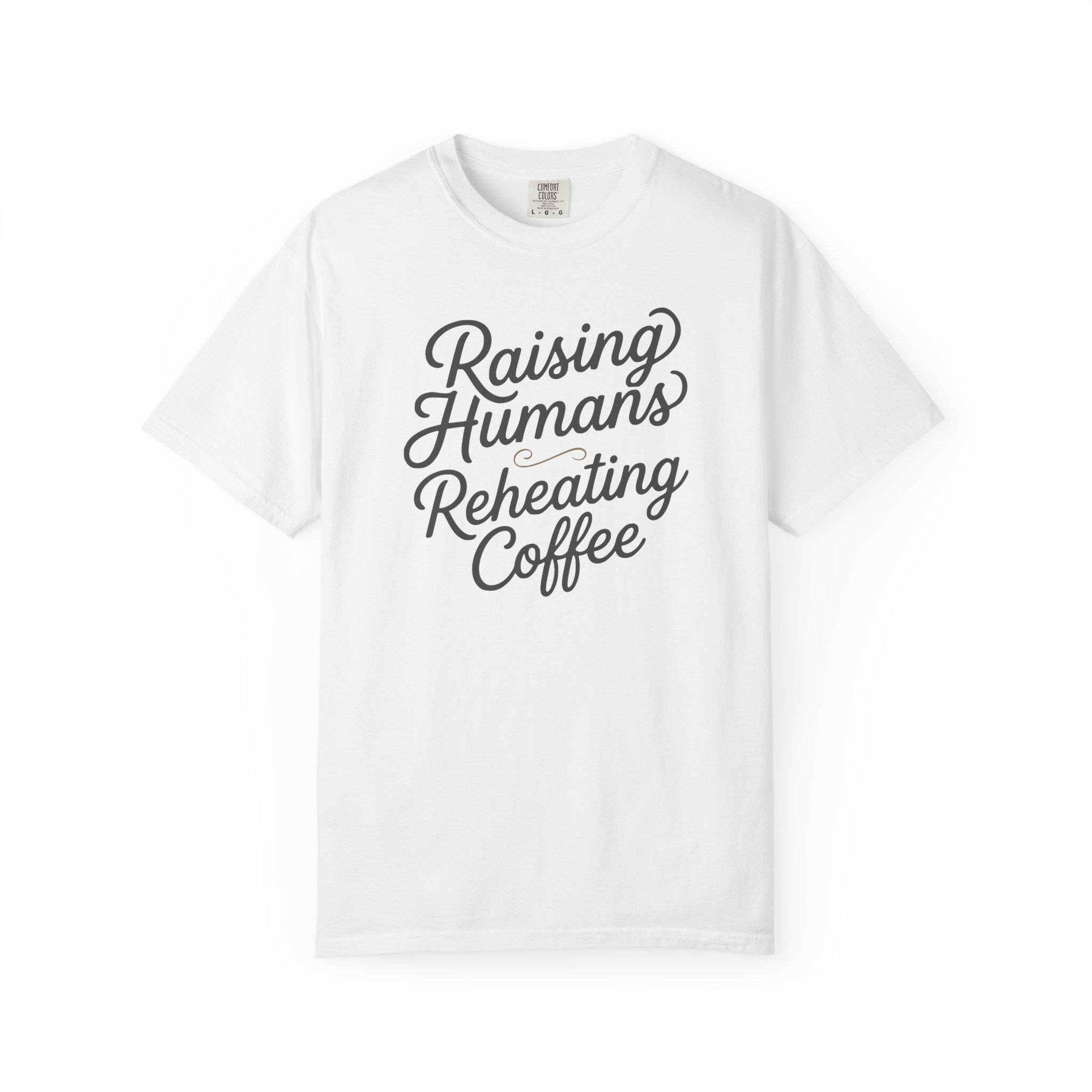Raising Humans Reheating Coffee Curvy T-shirt