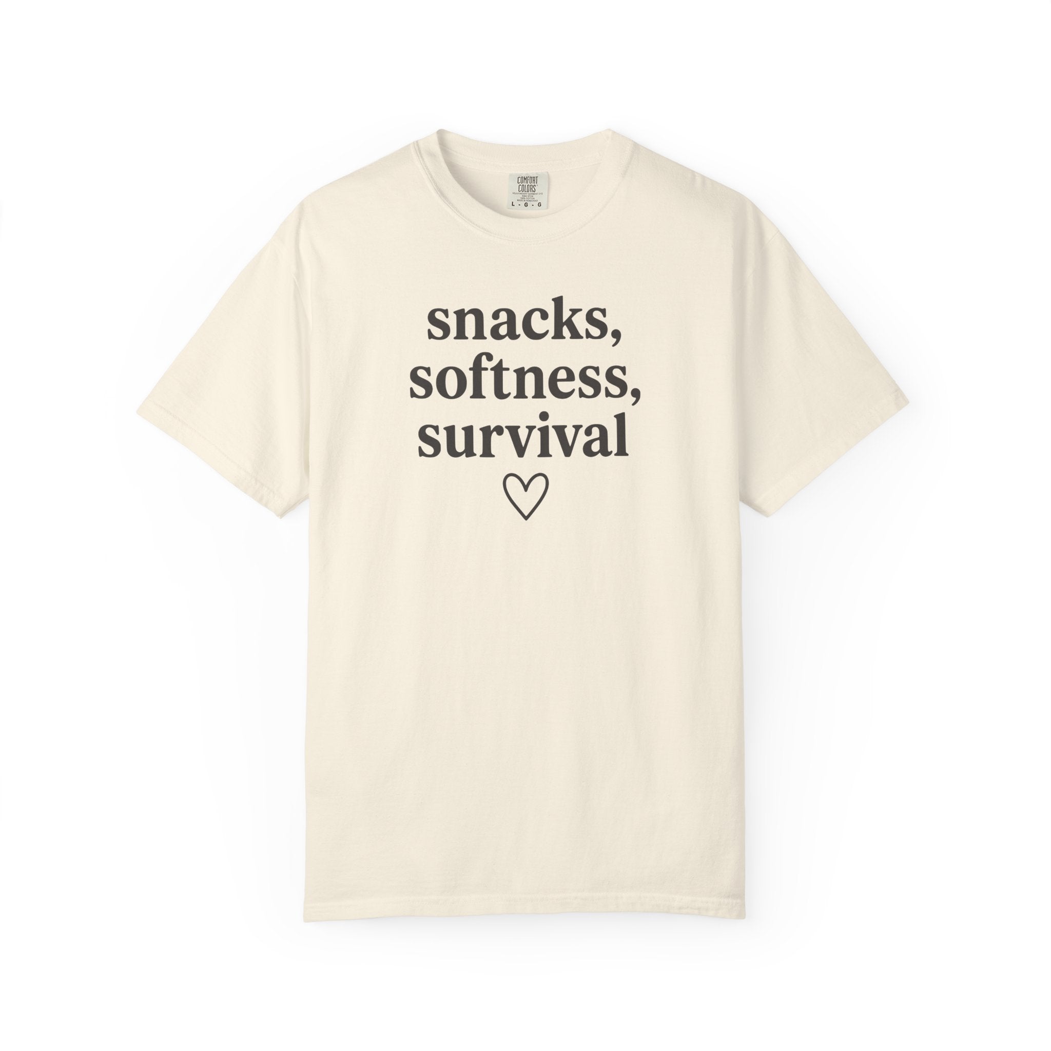 Snacks Softness Survival Heart T-shirt