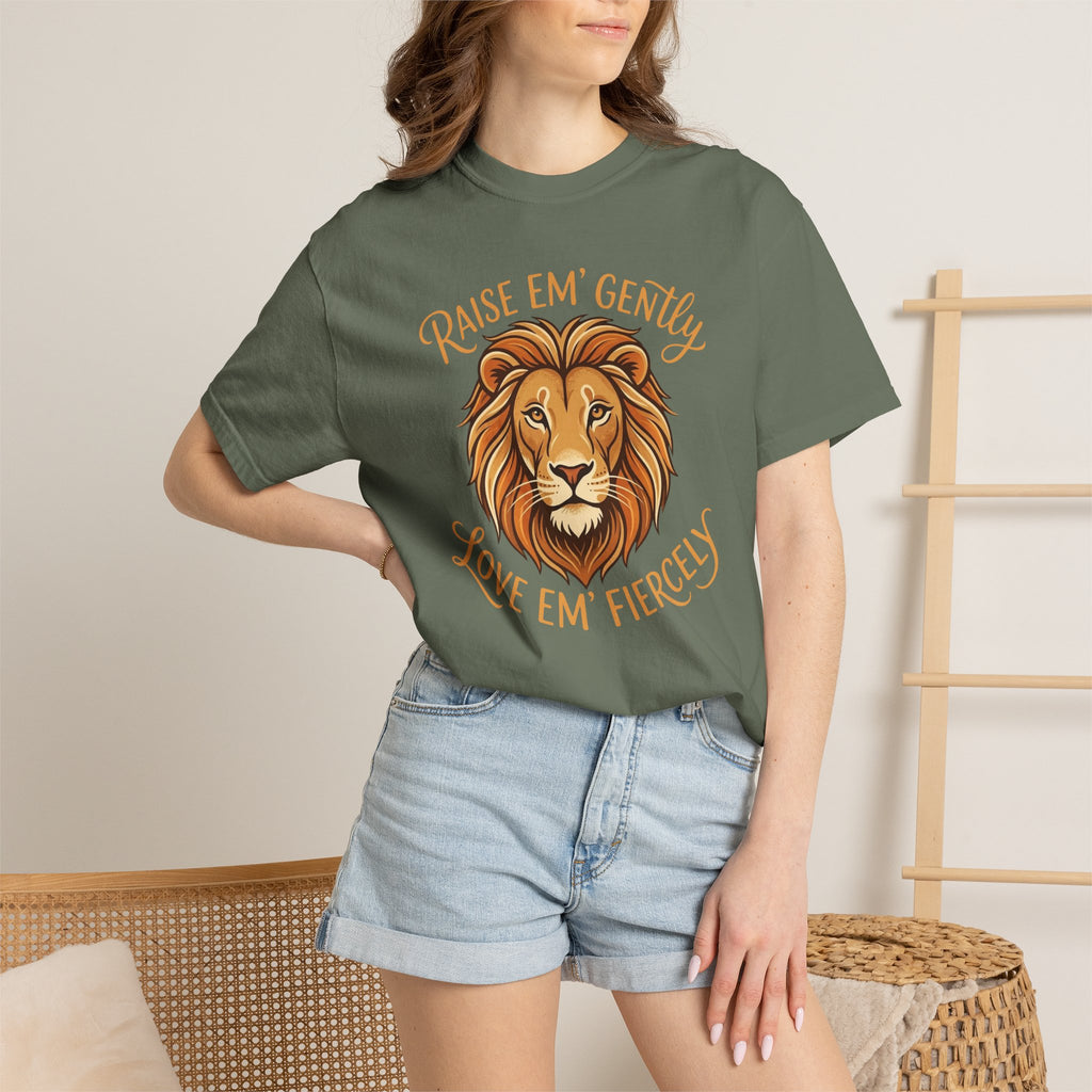 Raise Em' Gently Love Em' Fiercely Lion T-shirt