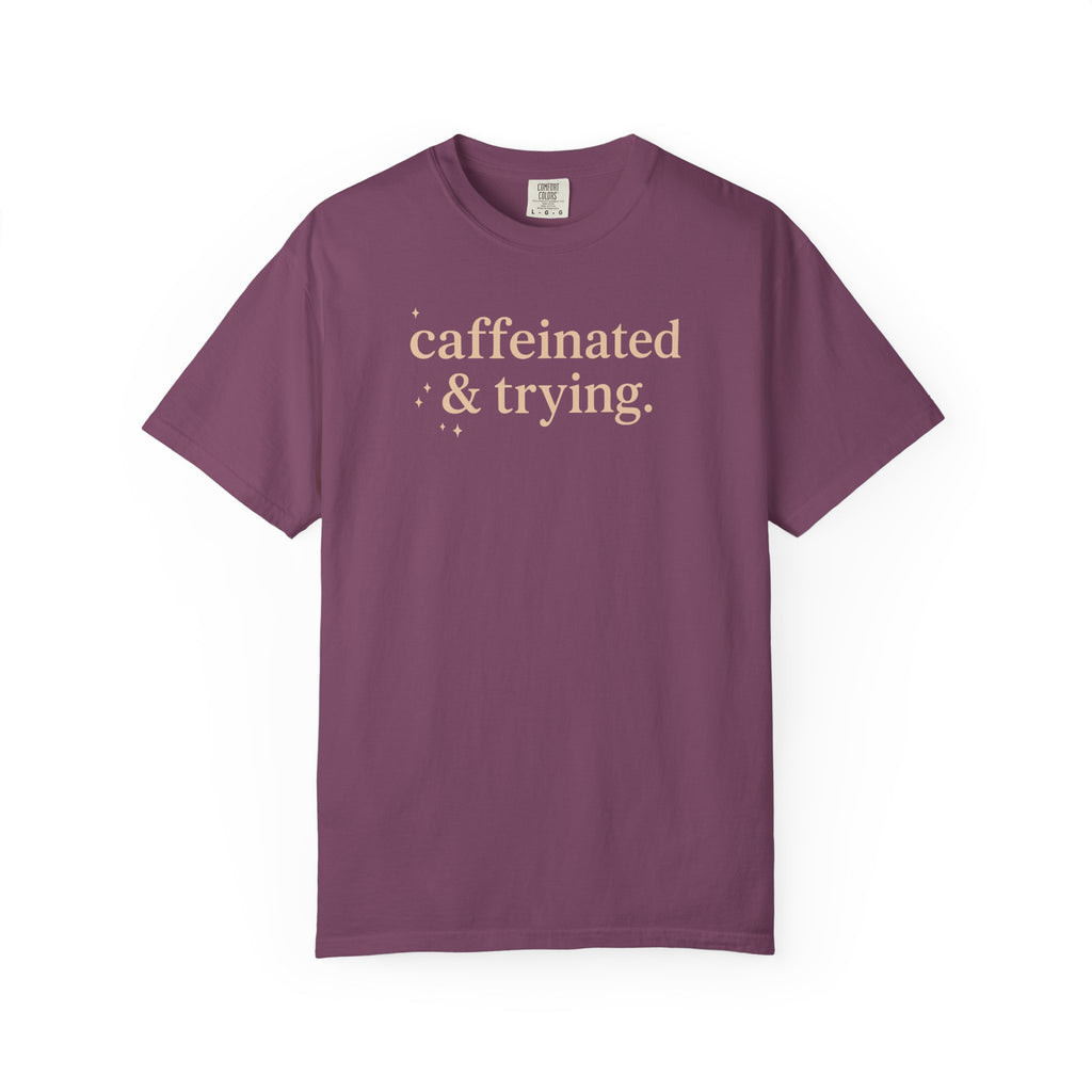 Caffeinated & Trying Sparkles T-shirt