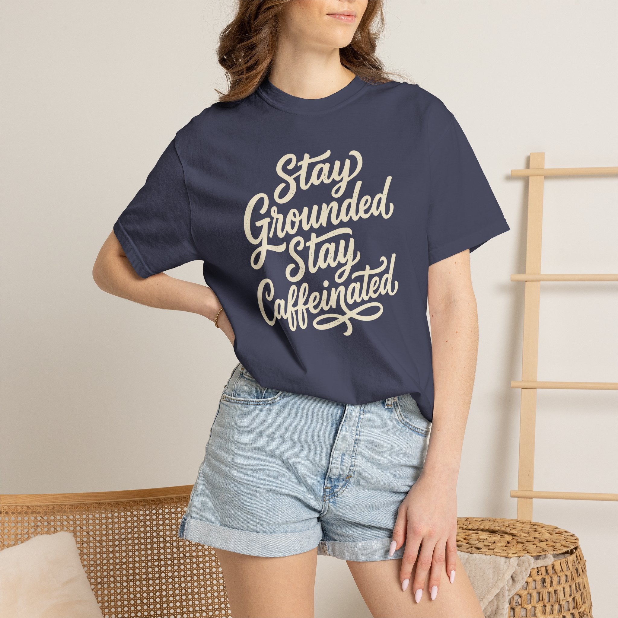 Stay Grounded Stay Caffeinated Curvy T-shirt