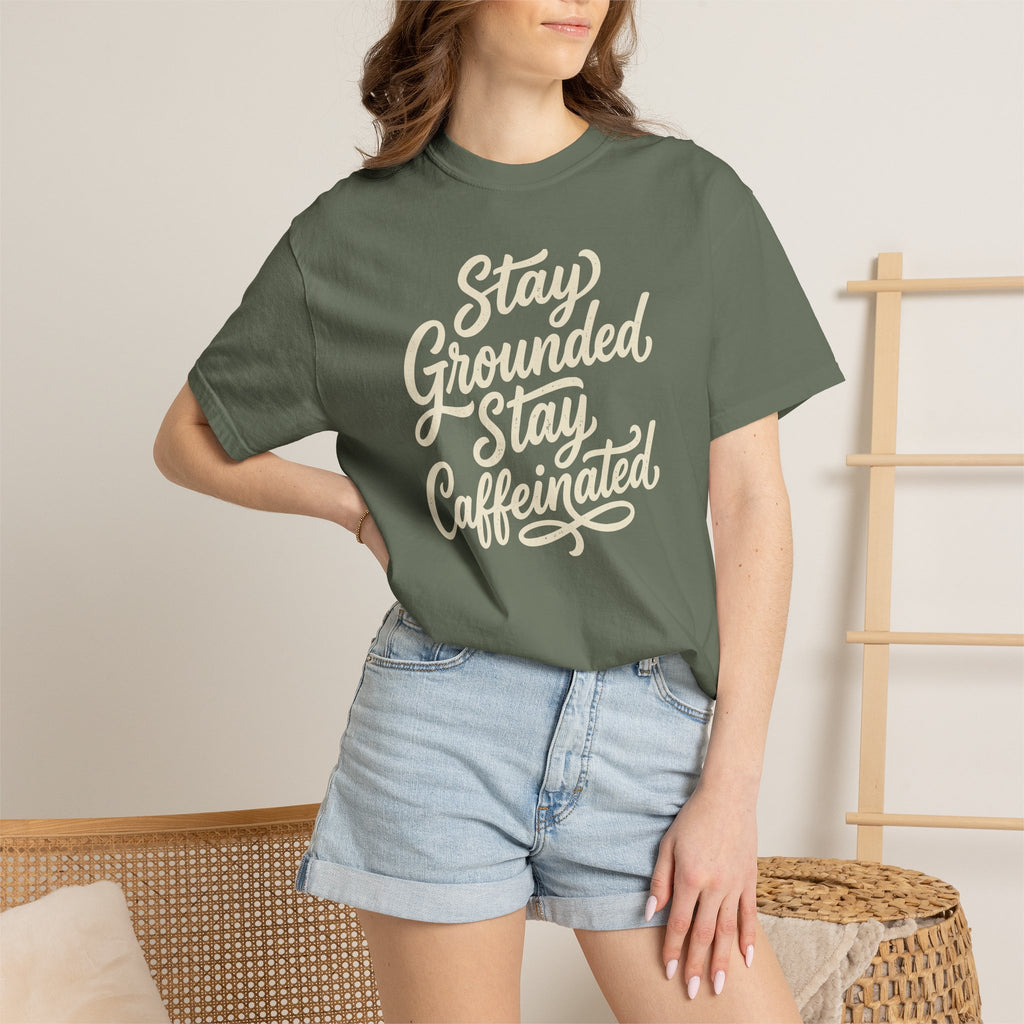 Stay Grounded Stay Caffeinated Curvy T-shirt