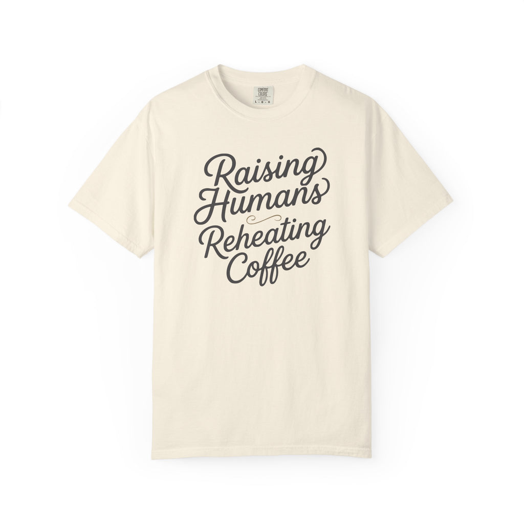Raising Humans Reheating Coffee Curvy T-shirt