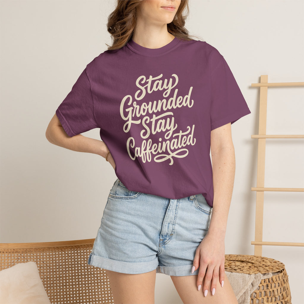 Stay Grounded Stay Caffeinated Curvy T-shirt