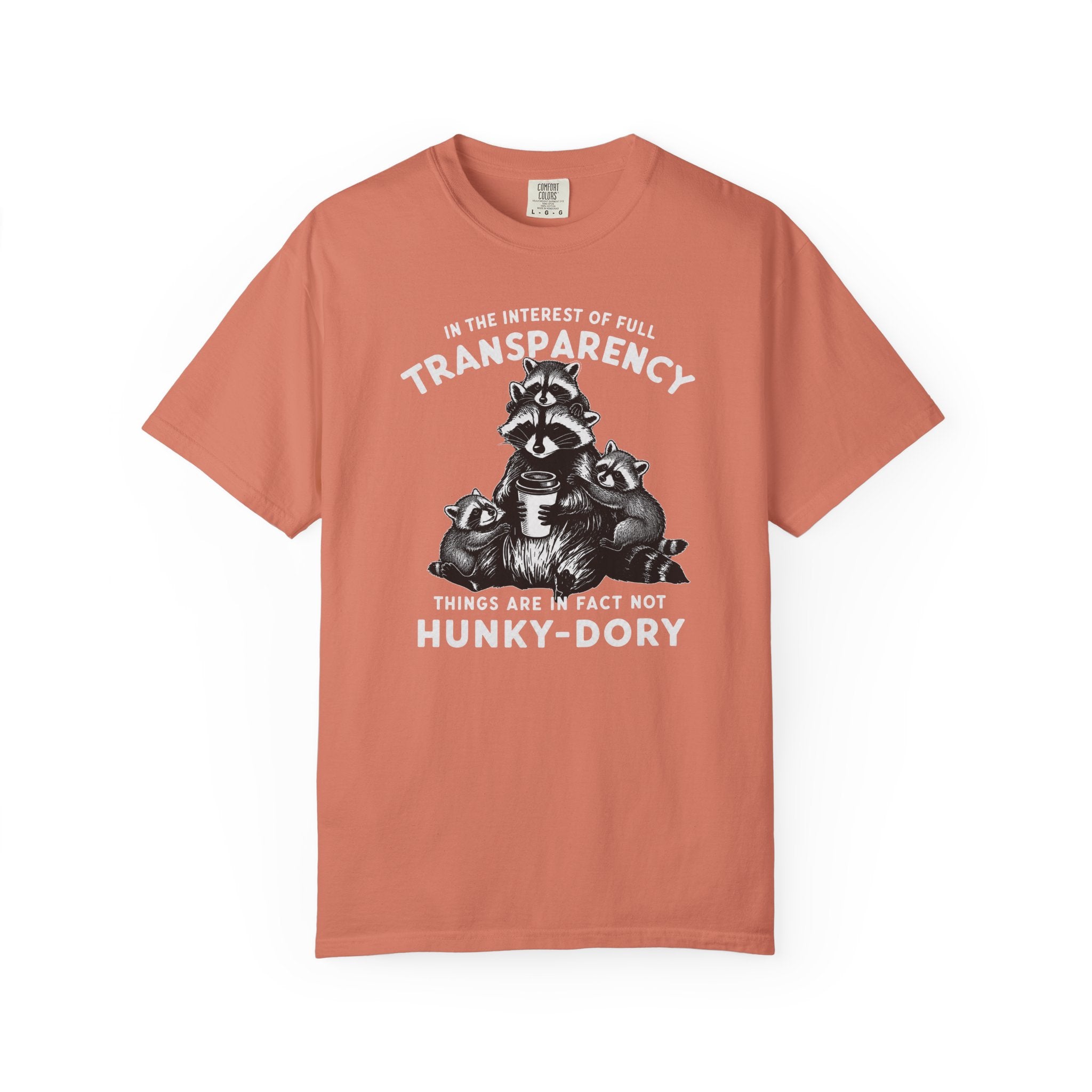Things are in Fact Not Hunky-Dory Raccoon T-shirt