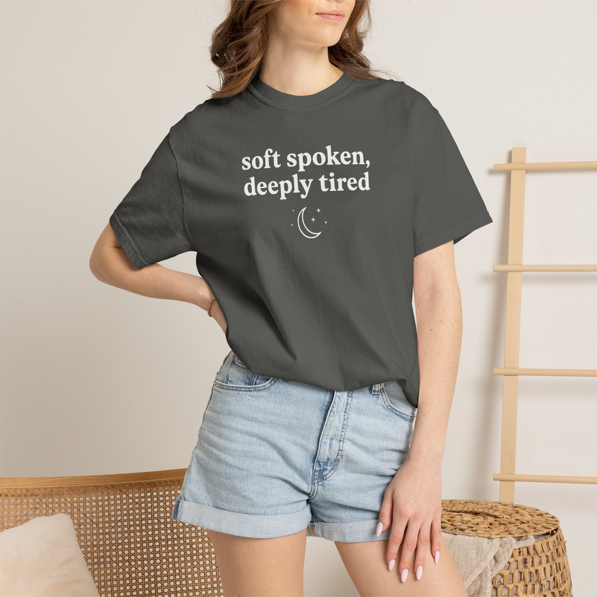 Soft Spoken Deeply Tired Moon T-shirt
