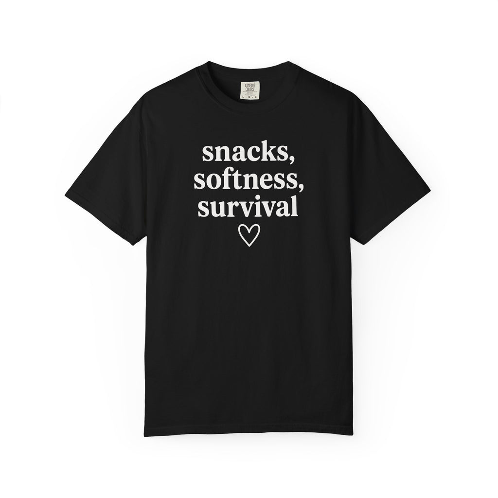 Snacks Softness Survival Heart T-shirt