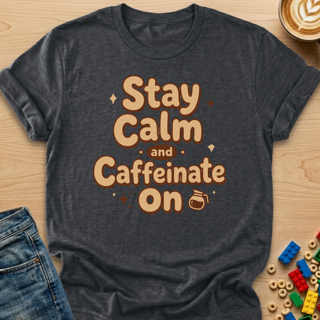 Stay Calm and Caffeinate On Fun T-Shirt
