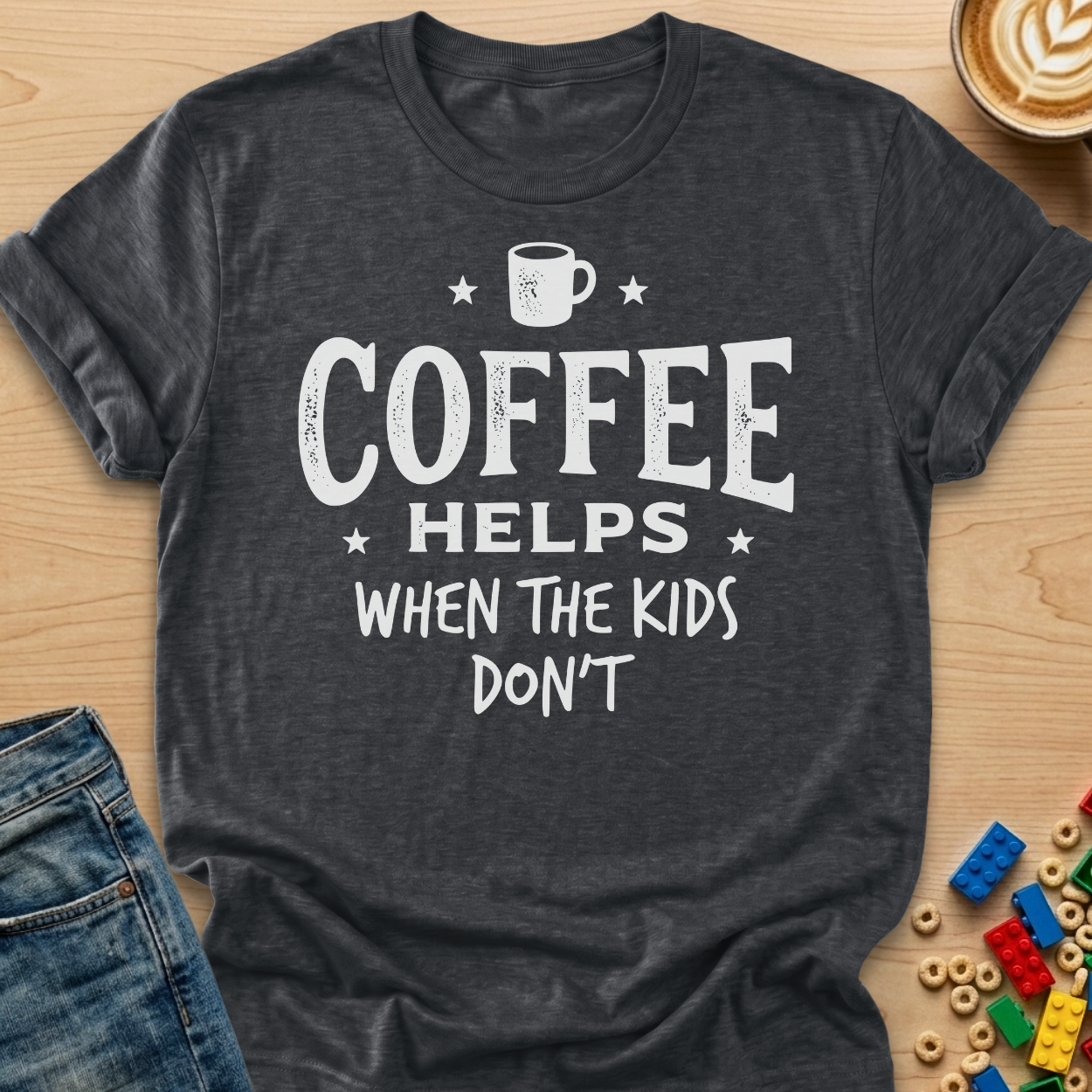 Coffee Helps When The Kids Don't Stars T-Shirt