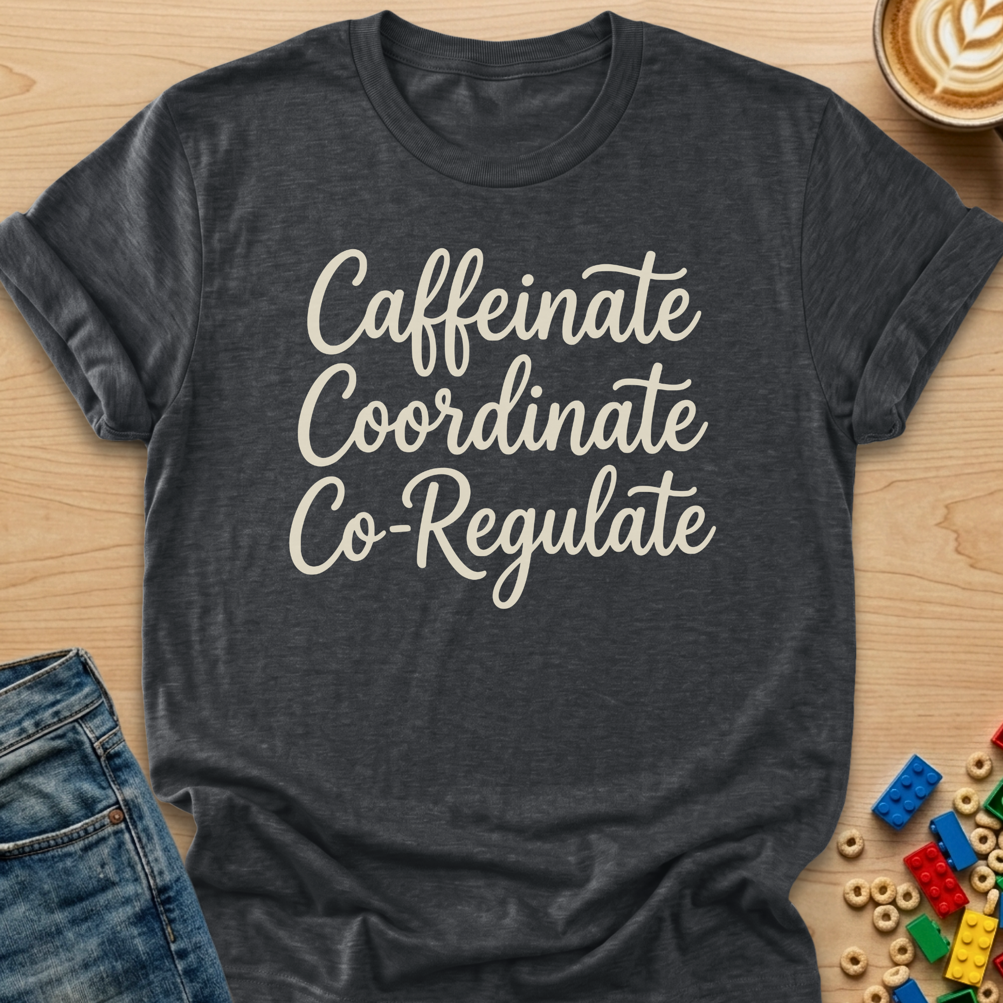 Caffeinate Coordinate Co-Regulate Stack T-shirt