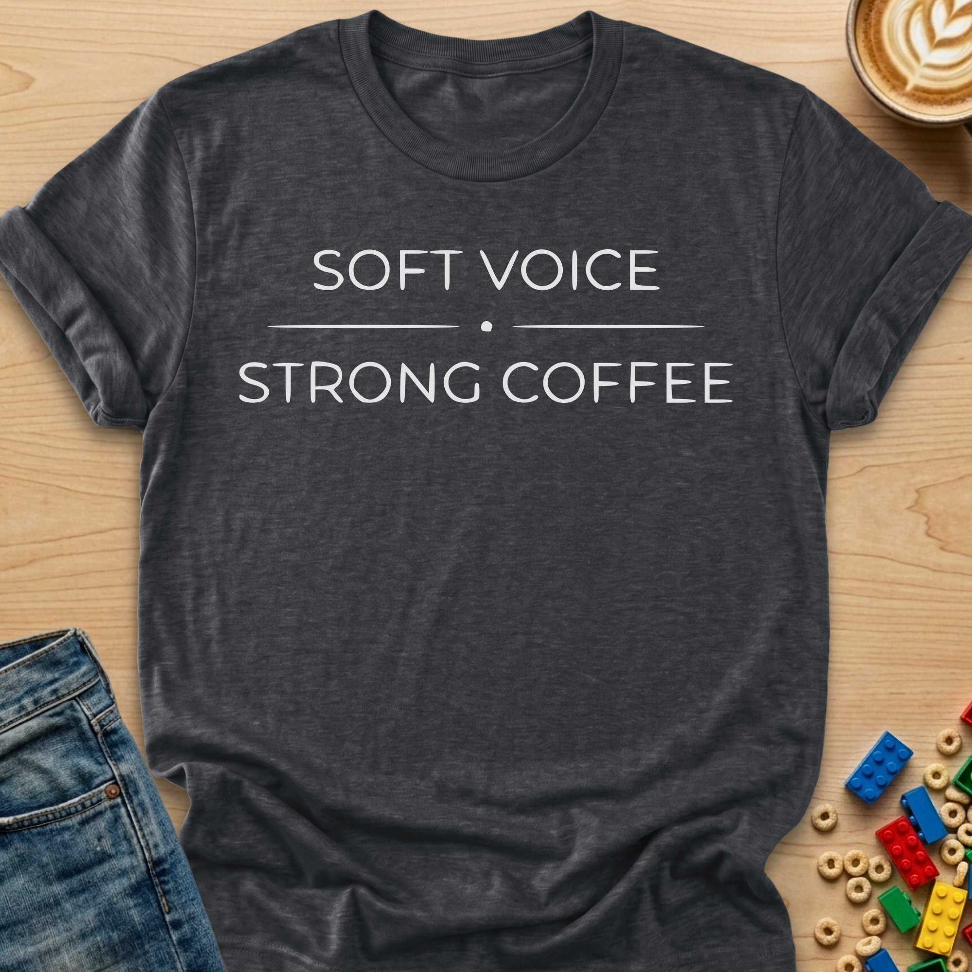 Soft Voice Strong Coffee Dot T-Shirt