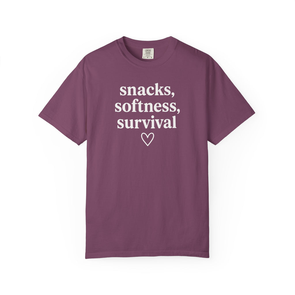 Snacks Softness Survival Heart T-shirt