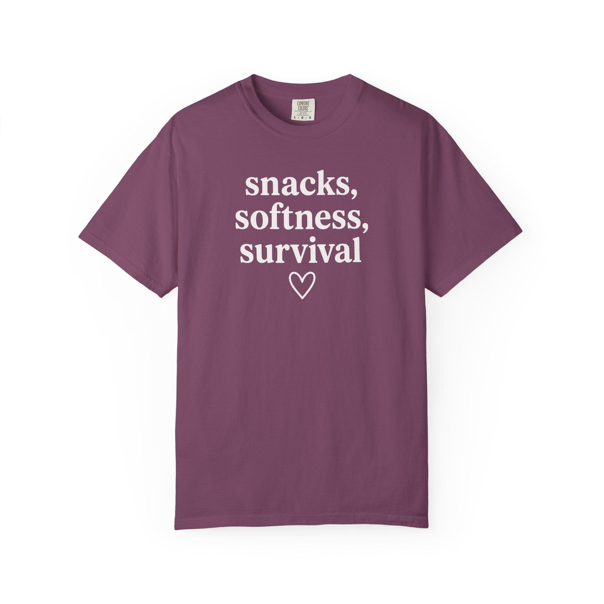 Snacks Softness Survival Heart T-shirt