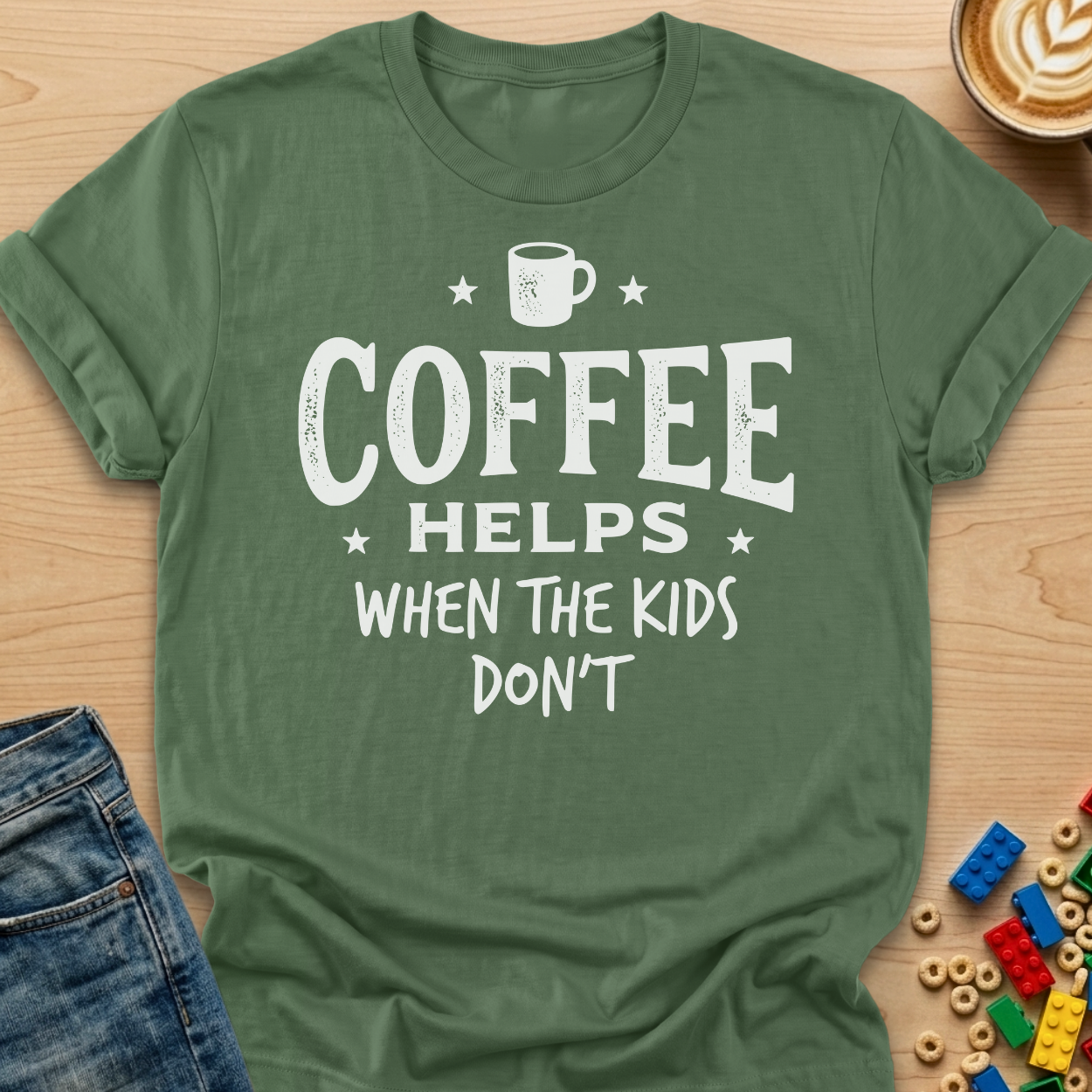 Coffee Helps When The Kids Don't Stars T-Shirt