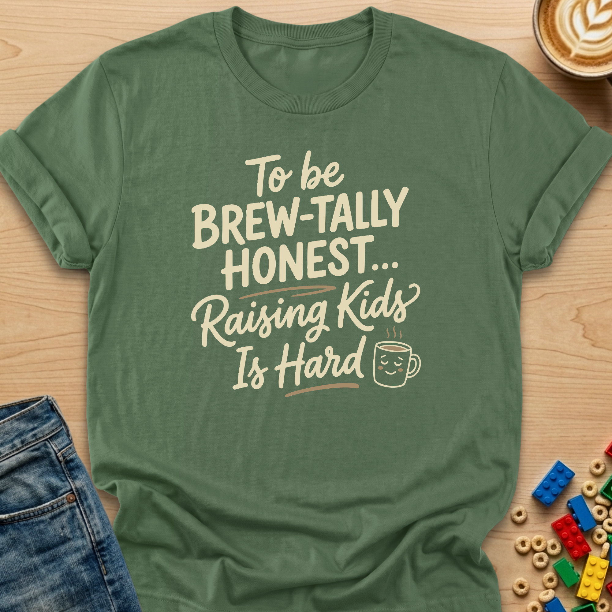 To Be Brew-tally Honest ... Raising Kids is Hard Fun T-Shirt