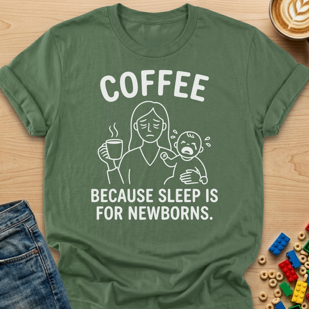 Coffee Because Sleep is for Newborns T-shirt