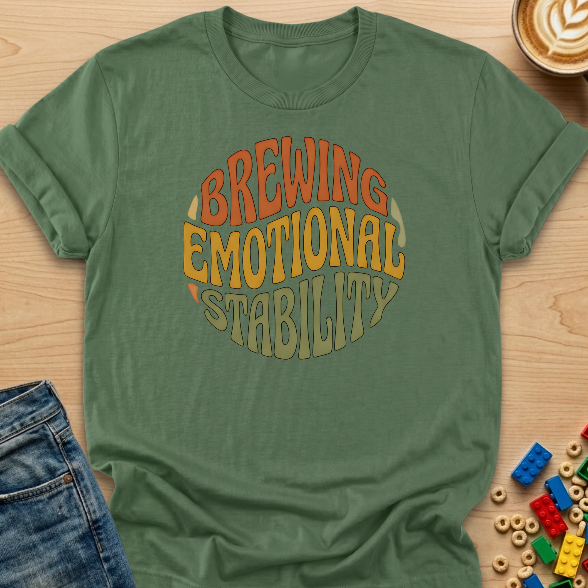 Brewing Emotional Stability Circle T-shirt