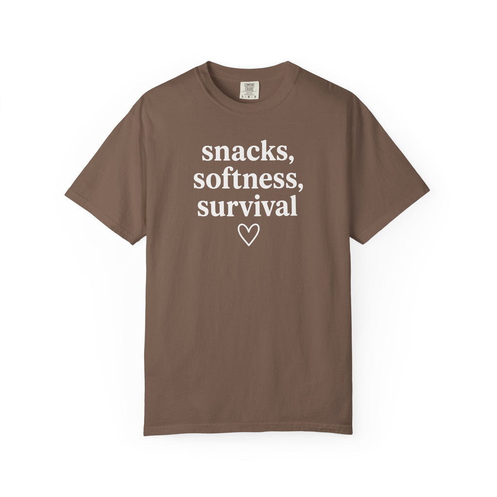 Snacks Softness Survival Heart T-shirt