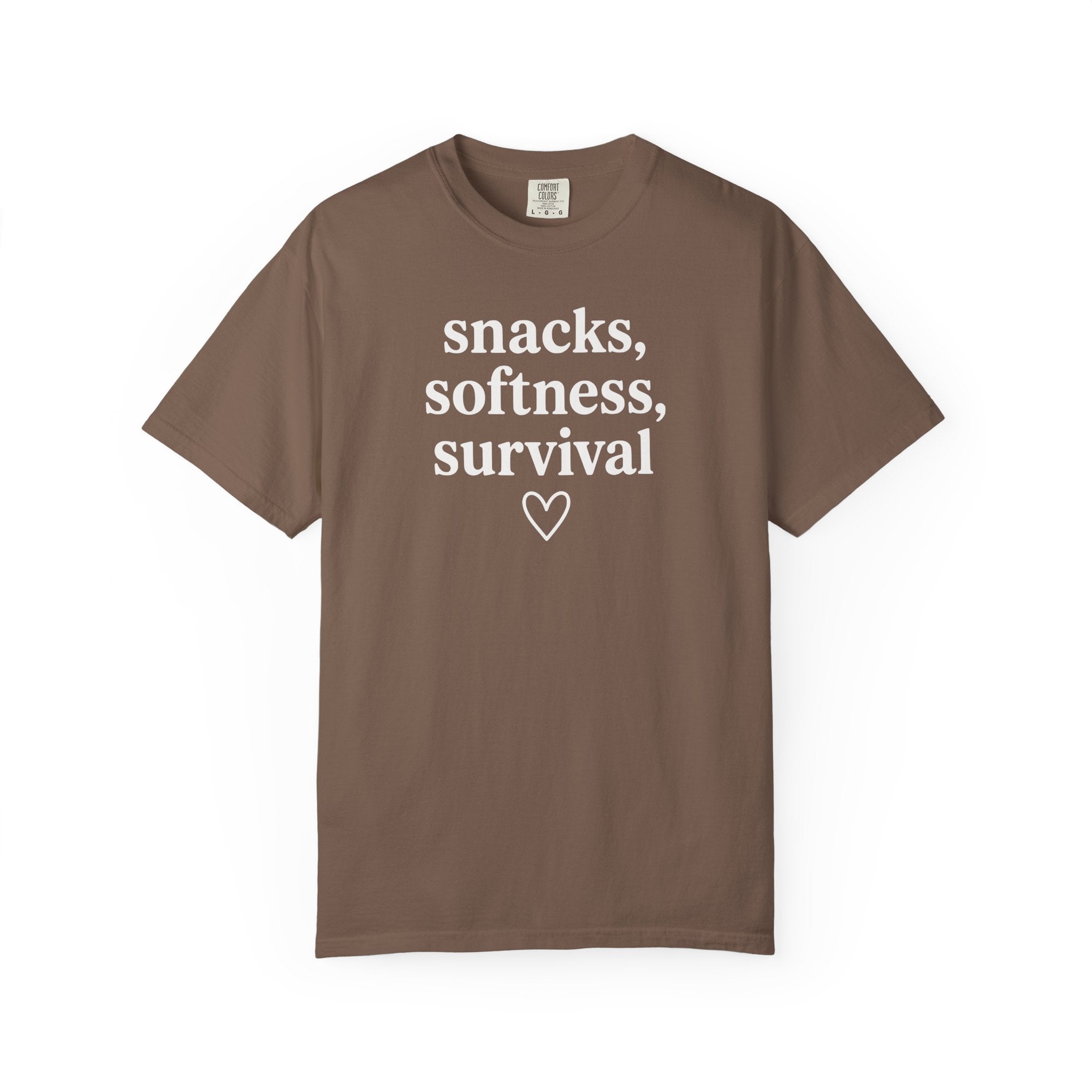 Snacks Softness Survival Heart T-shirt