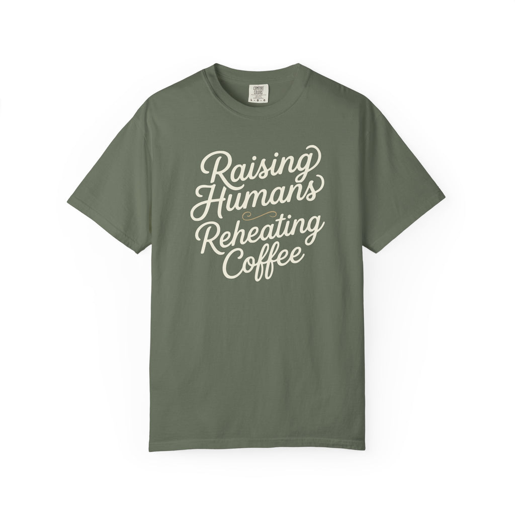 Raising Humans Reheating Coffee Curvy T-shirt