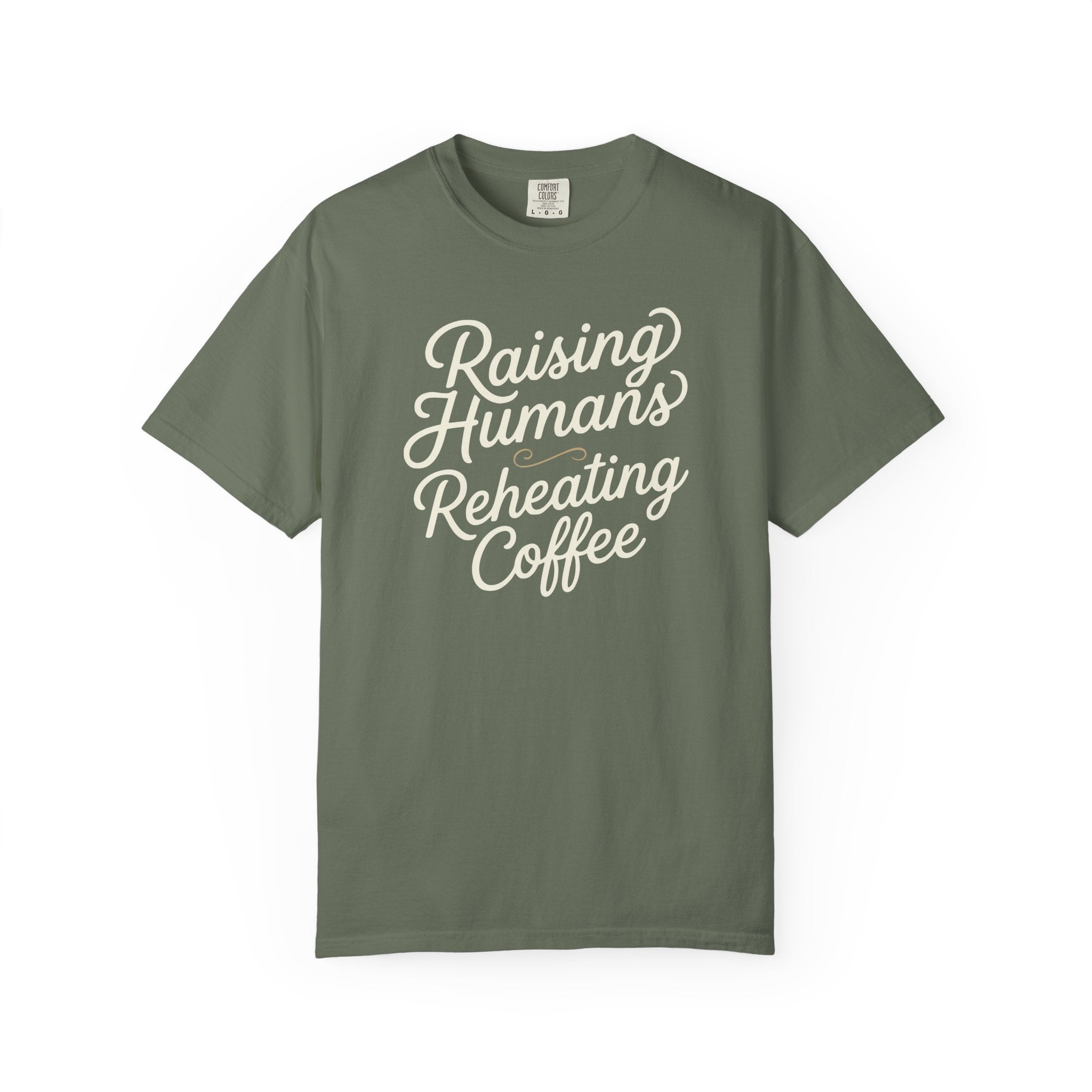 Raising Humans Reheating Coffee Curvy T-shirt