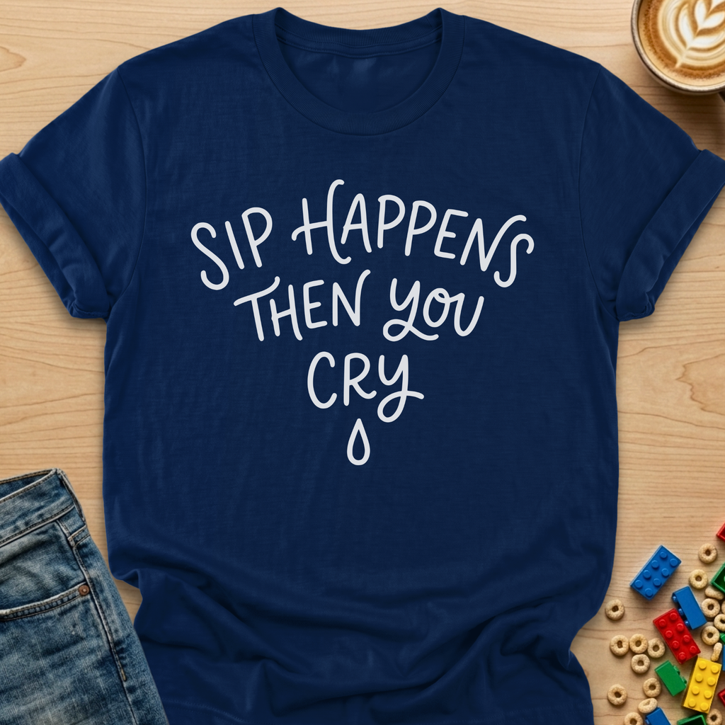 Sip Happens Then You Cry Tear T-Shirt