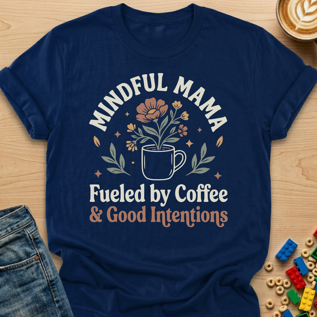 Mindful Mama Fueled by Coffee & Good Intentions Flower T-shirt