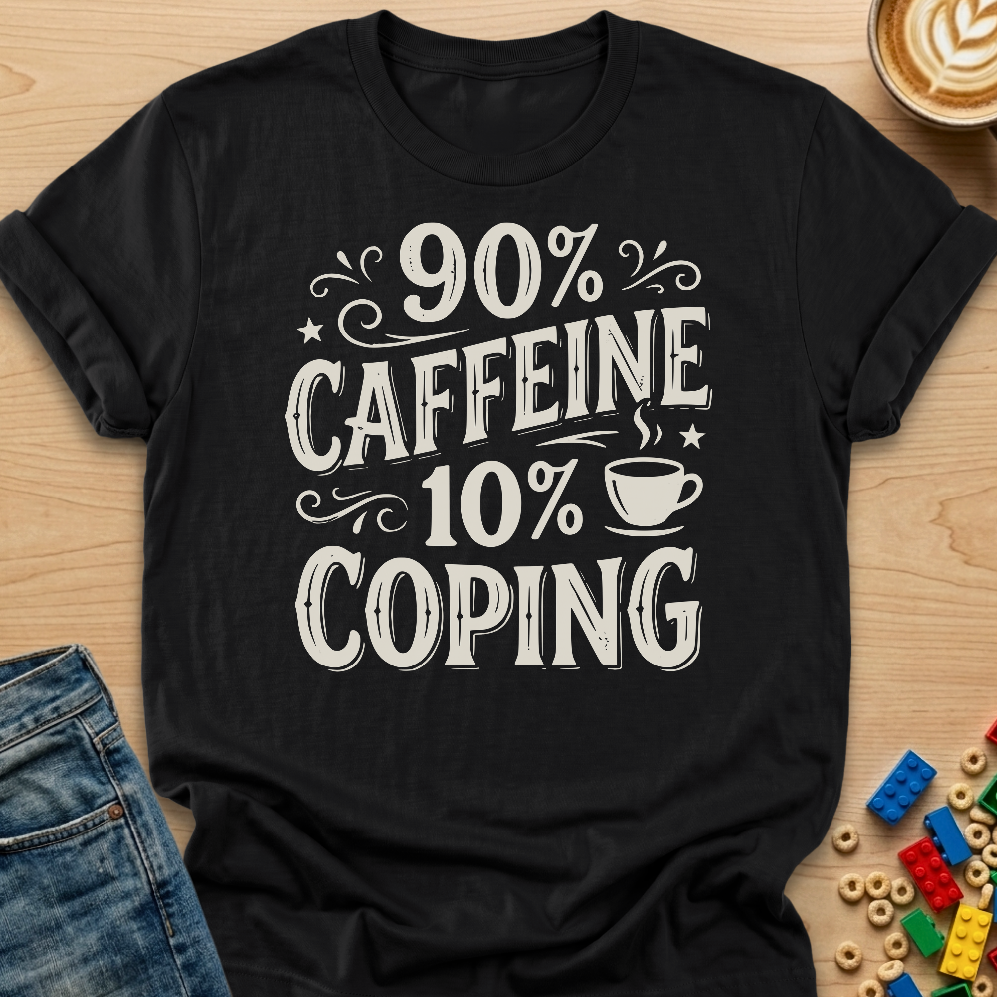 90% Caffeine 10% Coping Vintage T-Shirt