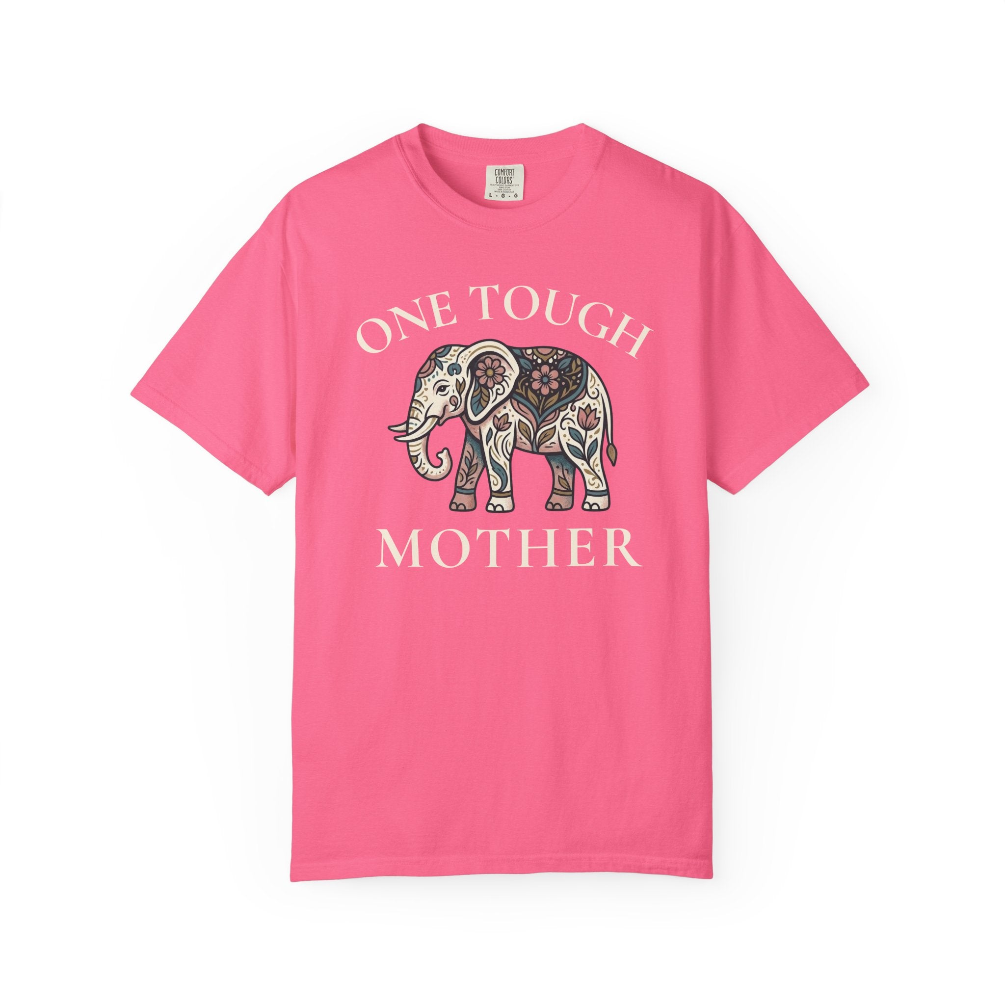 One Tough Mother Floral Elephant T-shirt