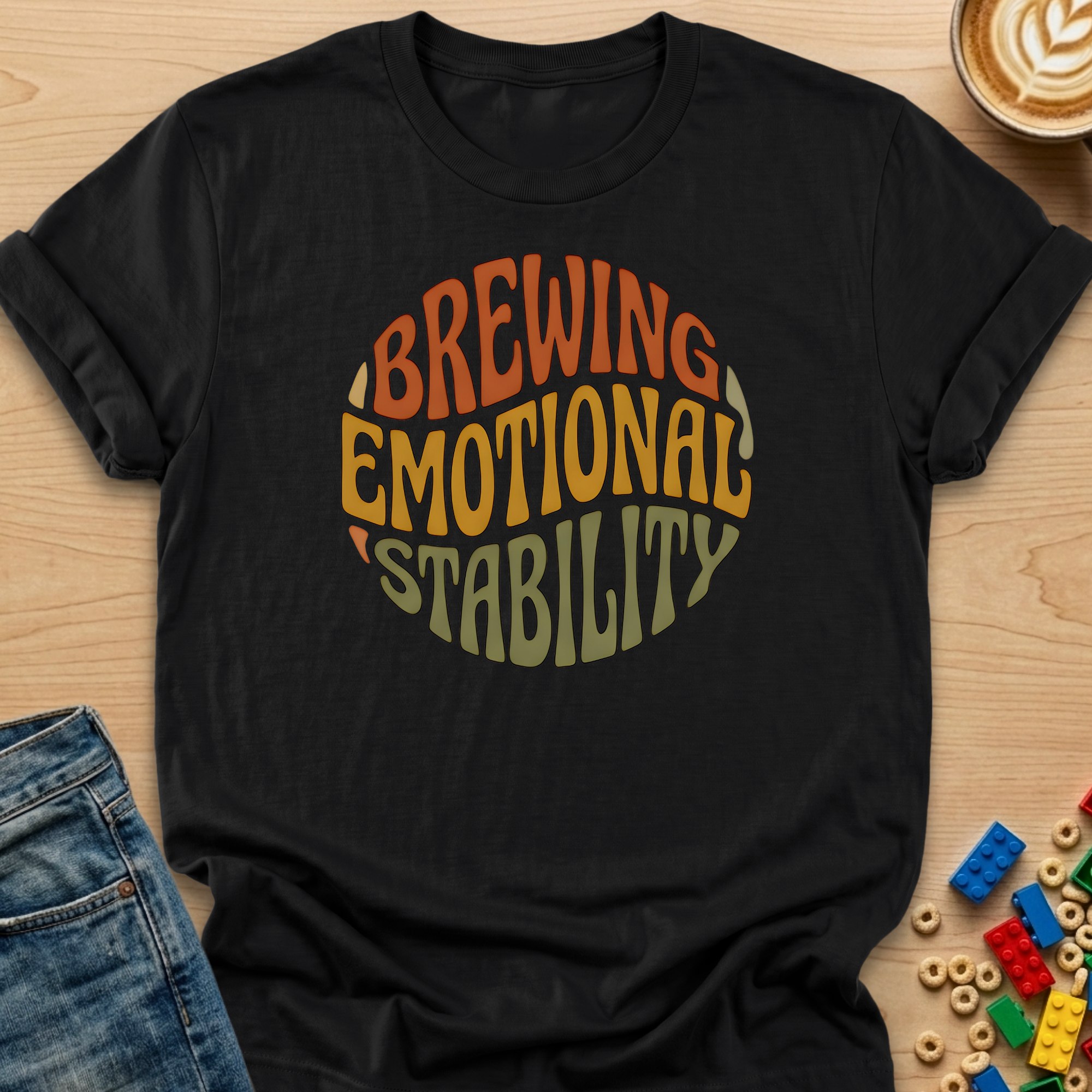 Brewing Emotional Stability Circle T-shirt