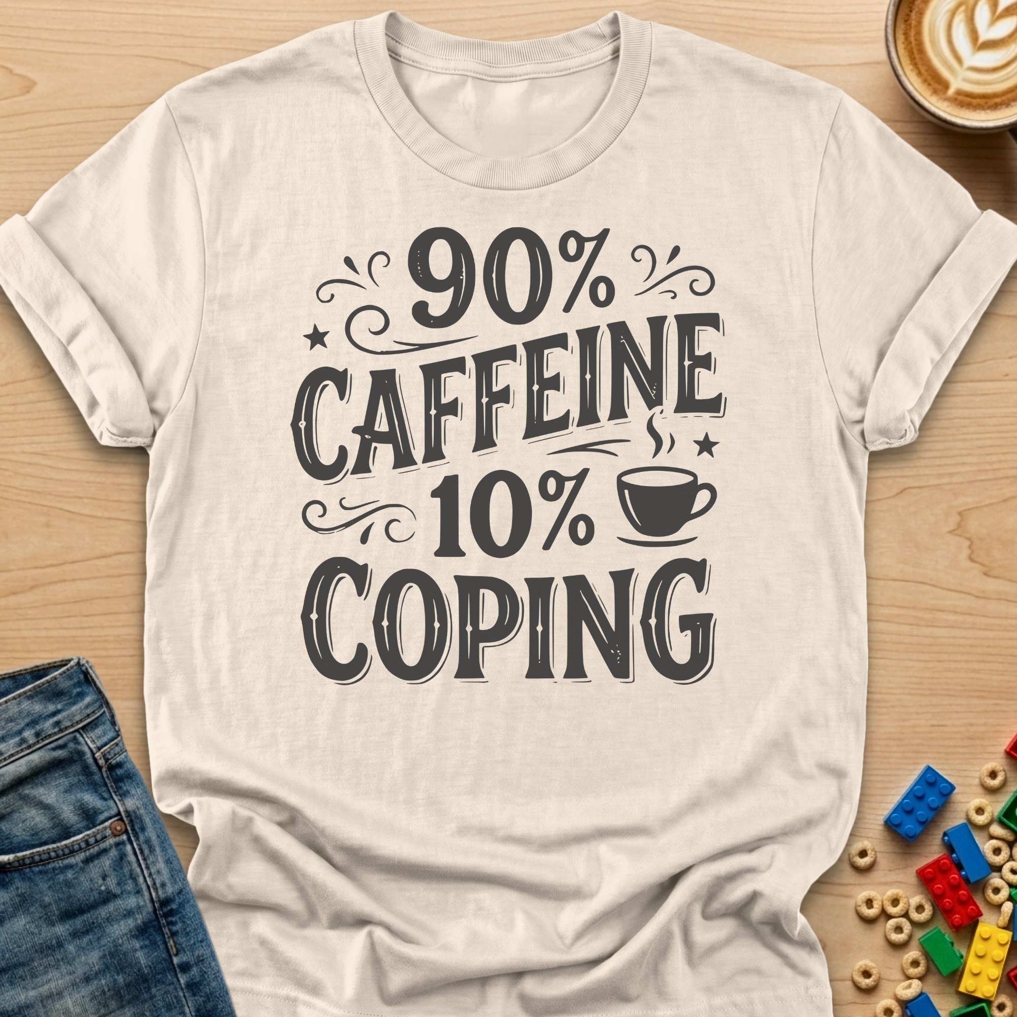 90% Caffeine 10% Coping Vintage T-Shirt