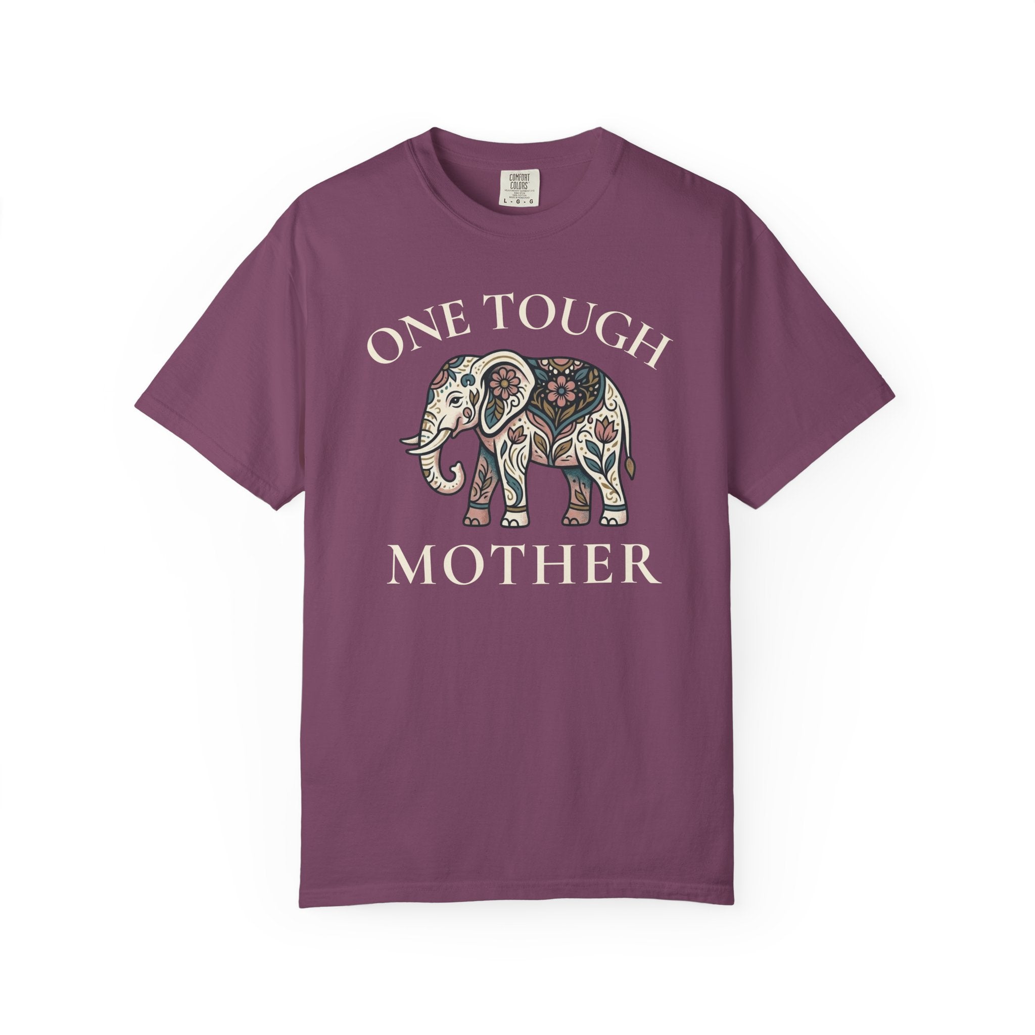 One Tough Mother Floral Elephant T-shirt