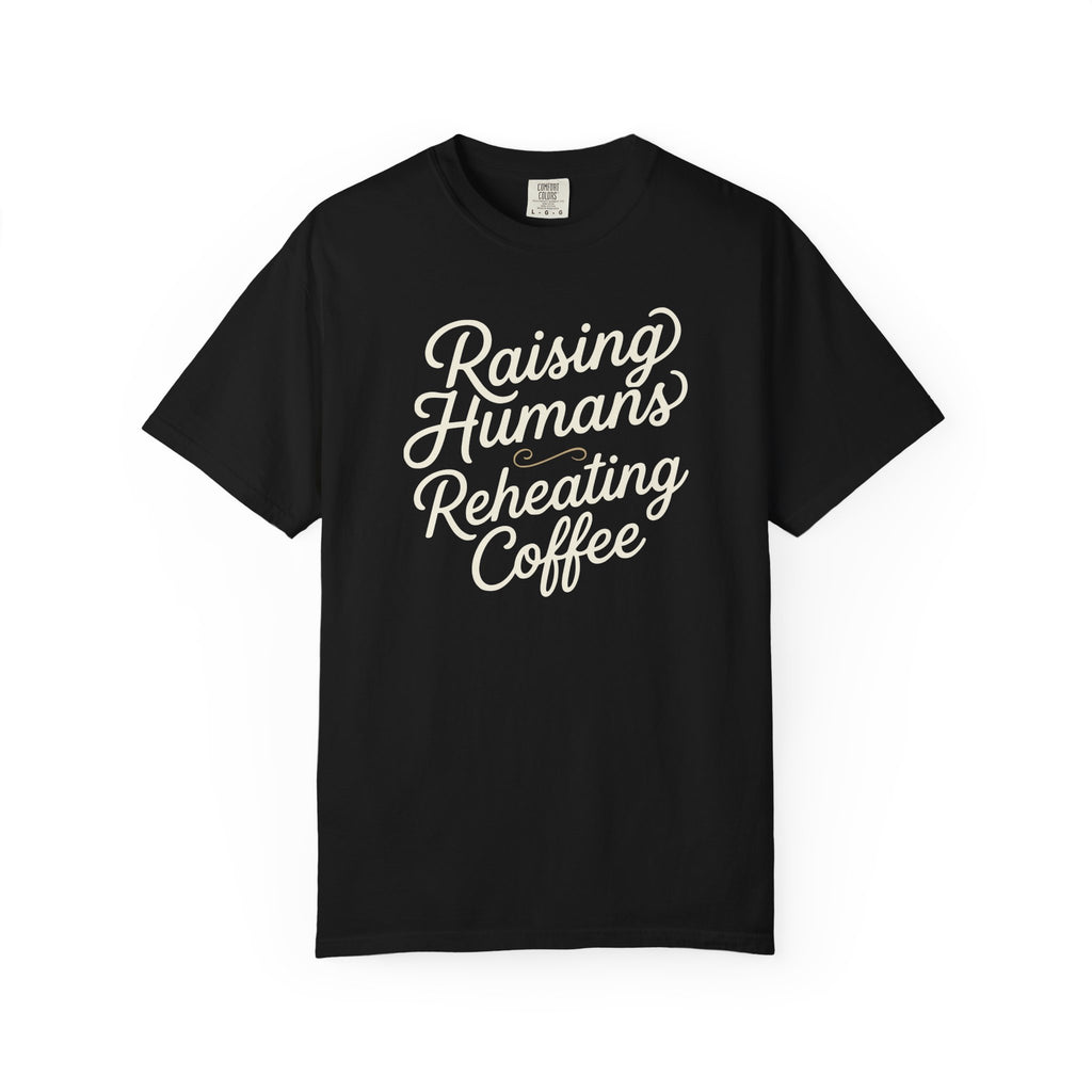 Raising Humans Reheating Coffee Curvy T-shirt