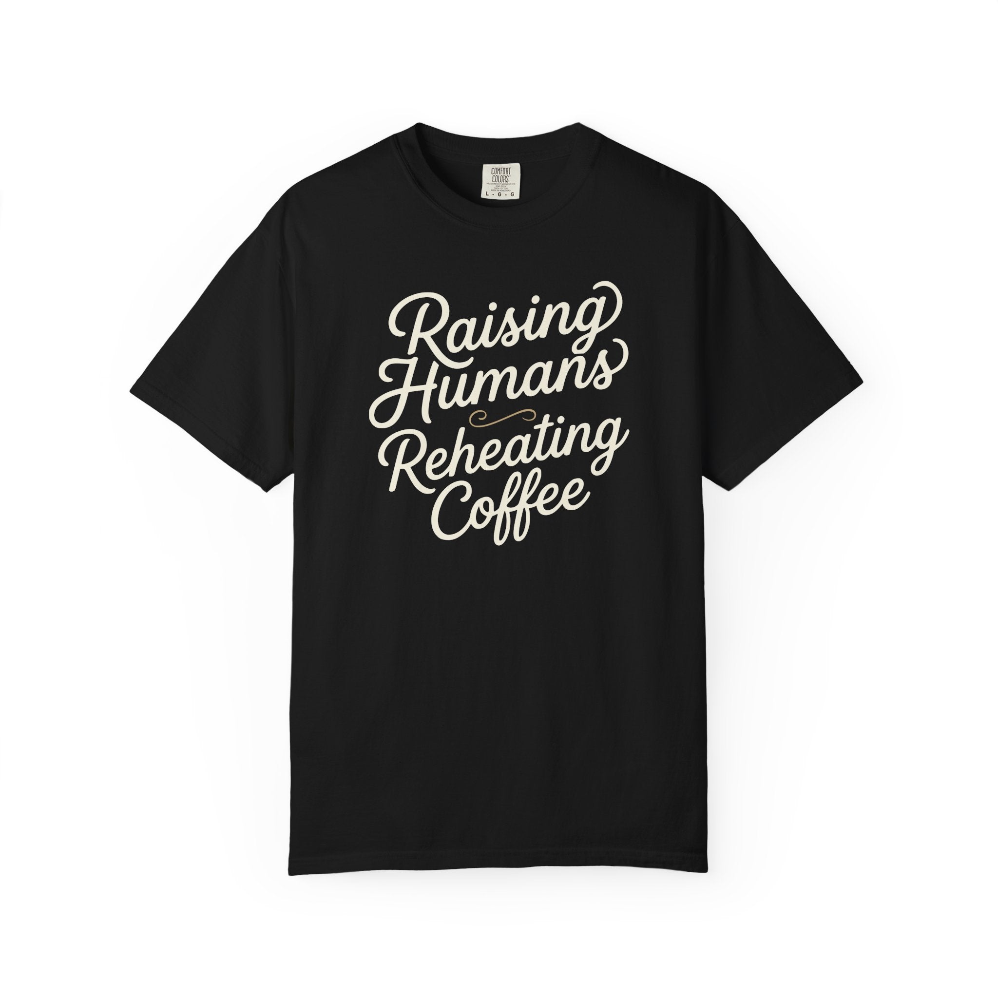 Raising Humans Reheating Coffee Curvy T-shirt