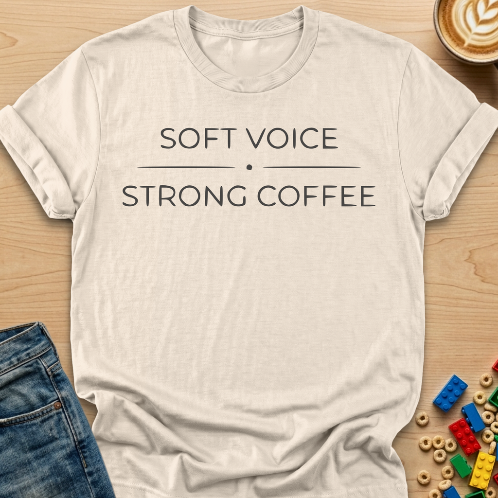 Soft Voice Strong Coffee Dot T-Shirt