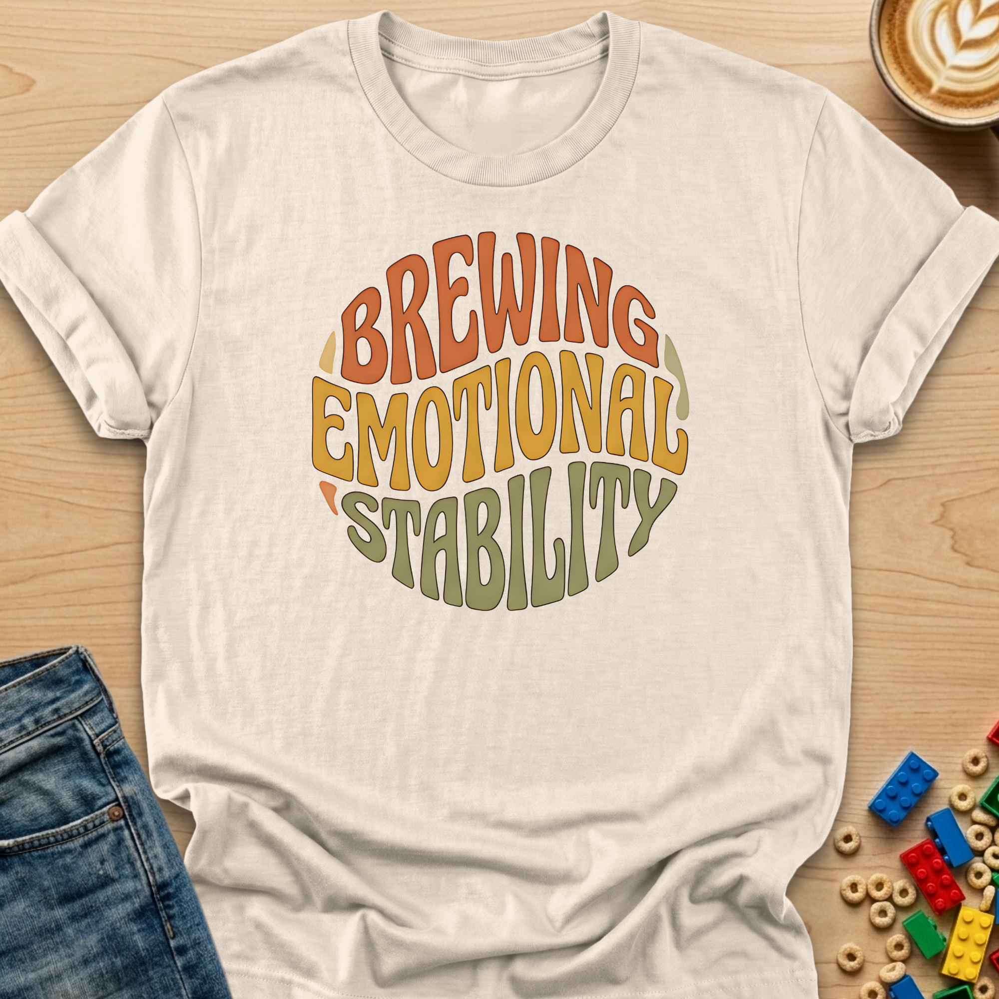 Brewing Emotional Stability Circle T-shirt