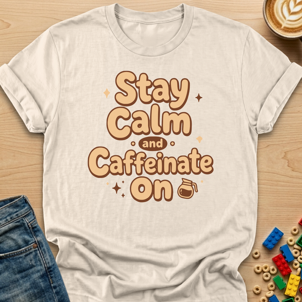 Stay Calm and Caffeinate On Fun T-Shirt