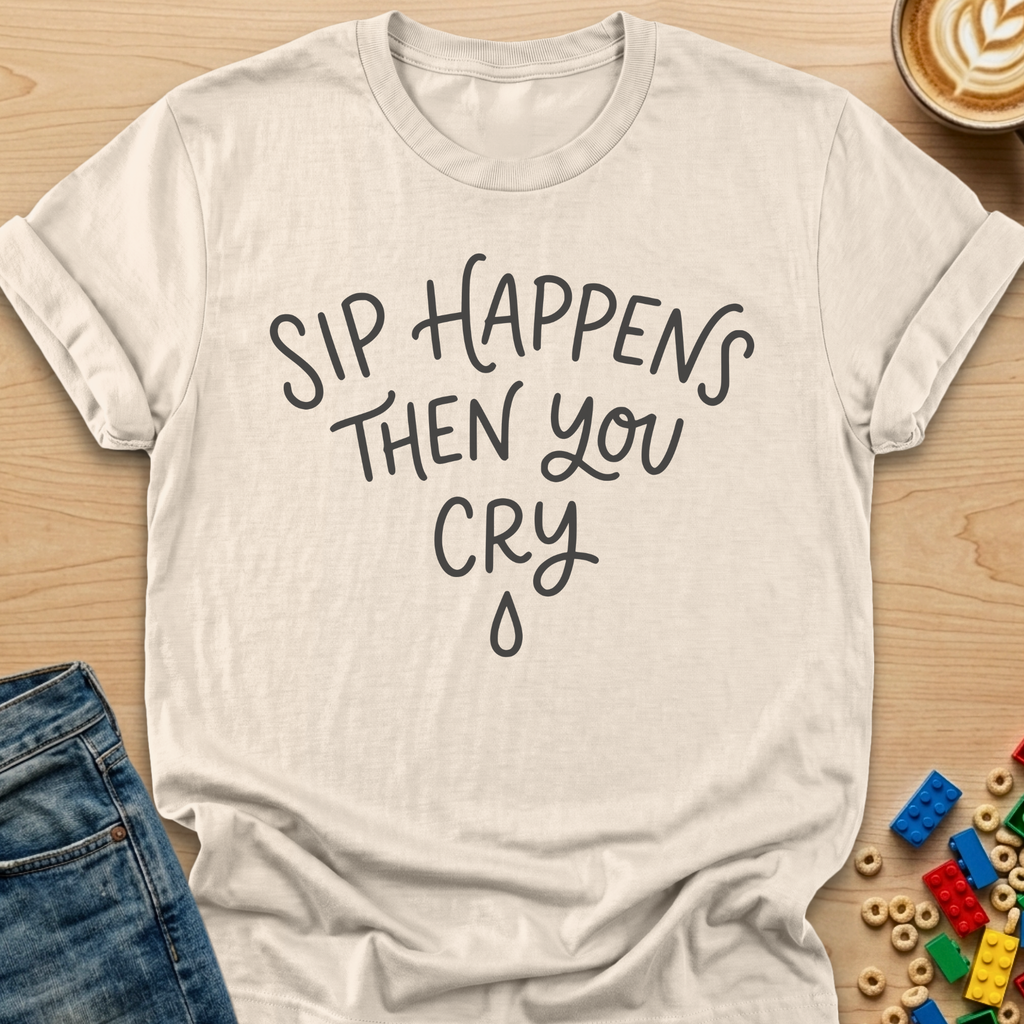 Sip Happens Then You Cry Tear T-Shirt