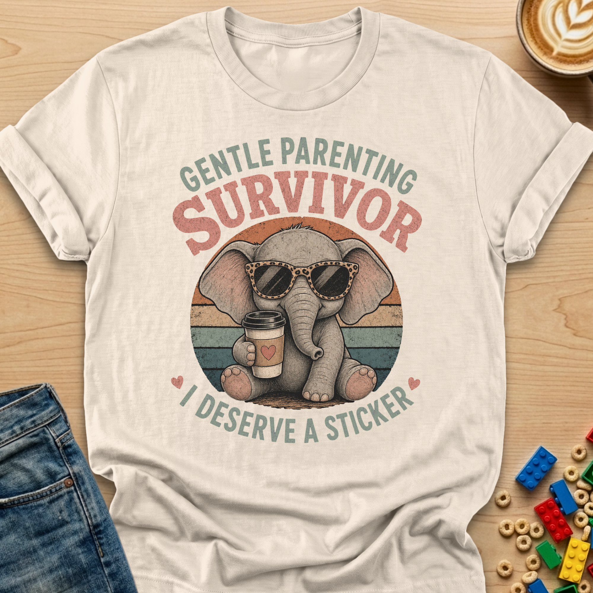 Gentle Parenting Survivor I Deserve A Sticker Elephant T-shirt
