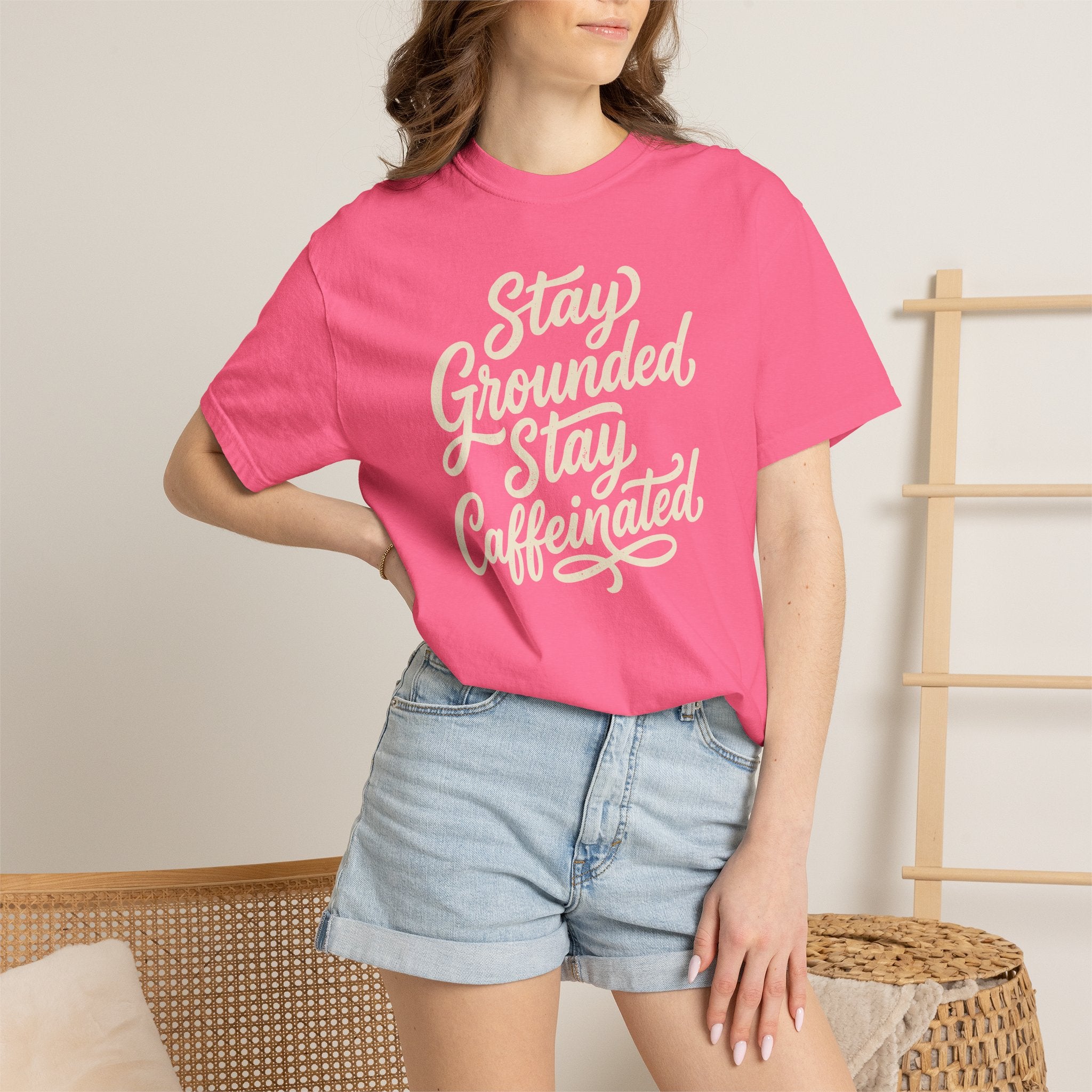 Stay Grounded Stay Caffeinated Curvy T-shirt