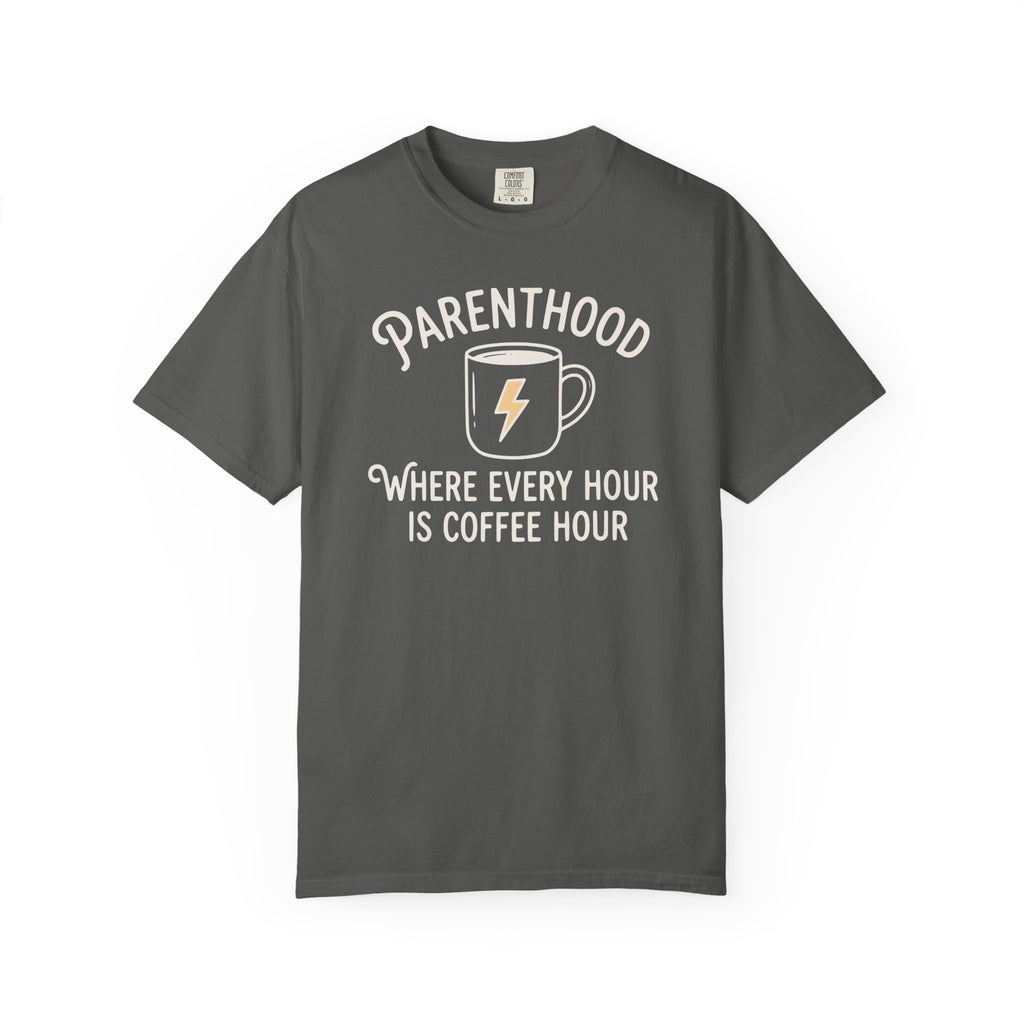 Parenthood Where Every Hour is Coffee Hour Bolt T-shirt