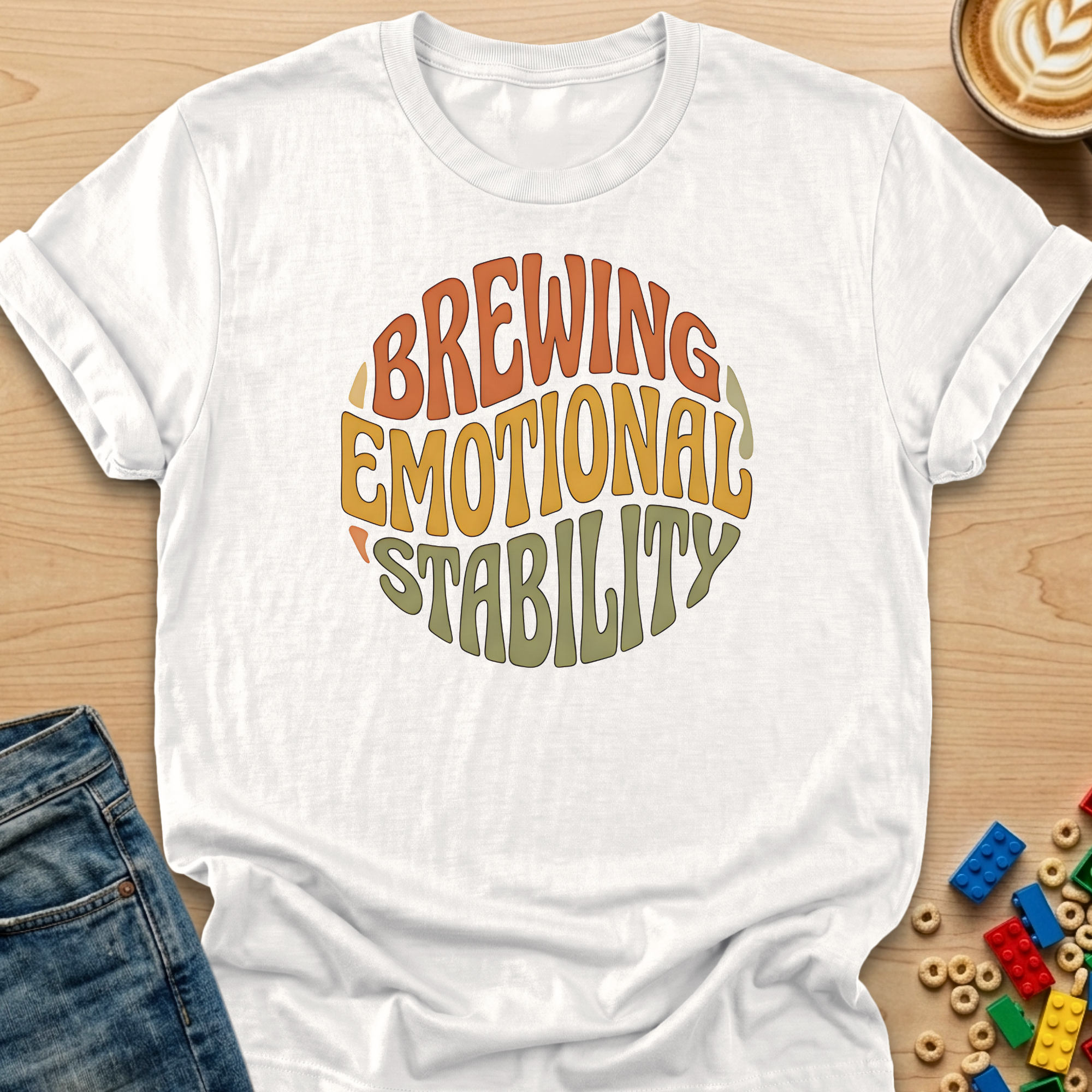 Brewing Emotional Stability Circle T-shirt