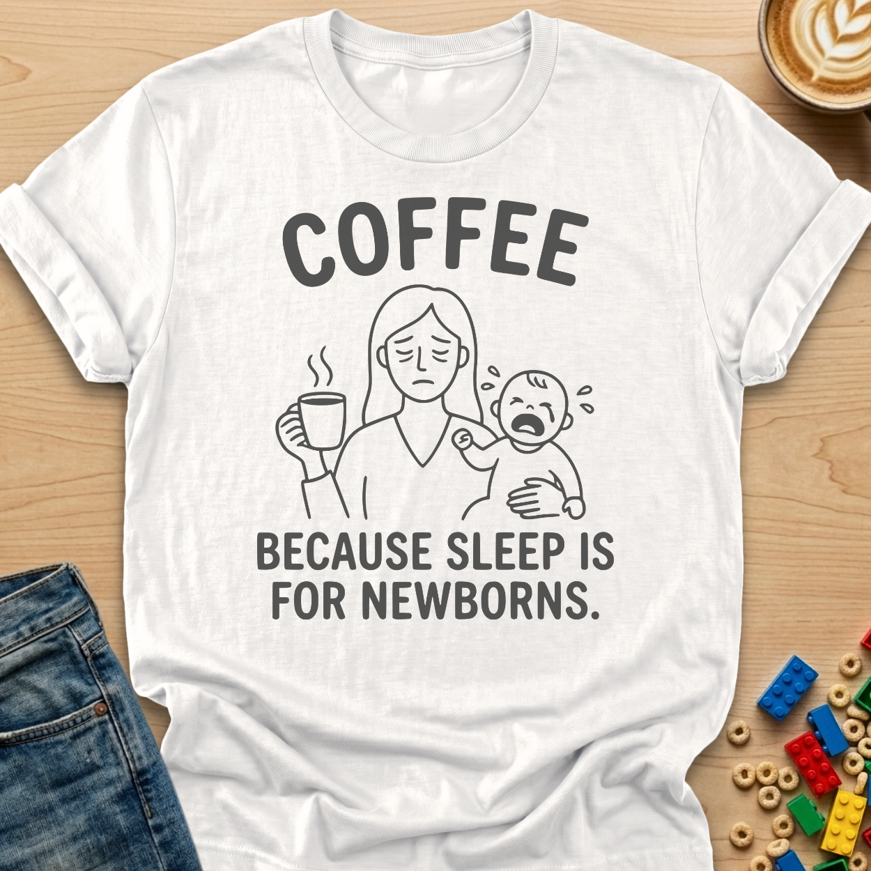 Coffee Because Sleep is for Newborns T-shirt