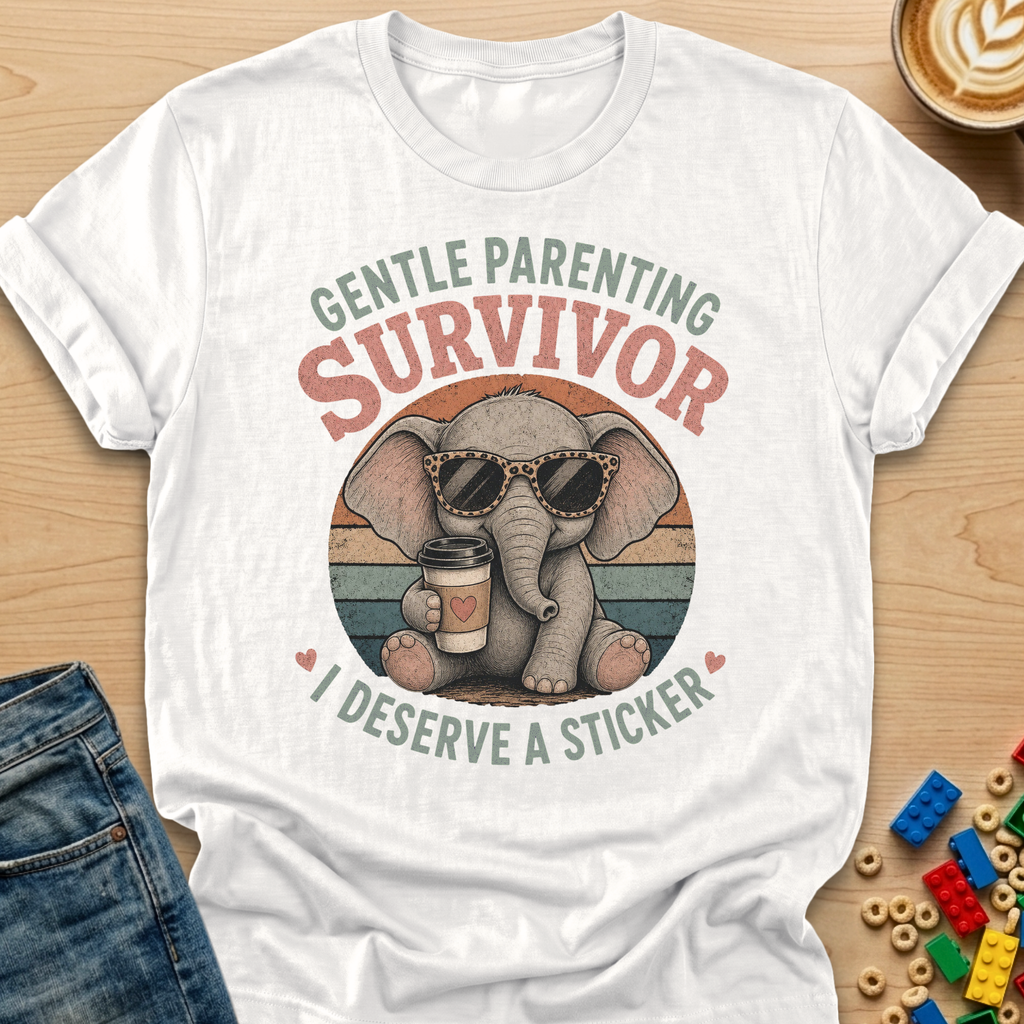 Gentle Parenting Survivor I Deserve A Sticker Elephant T-shirt