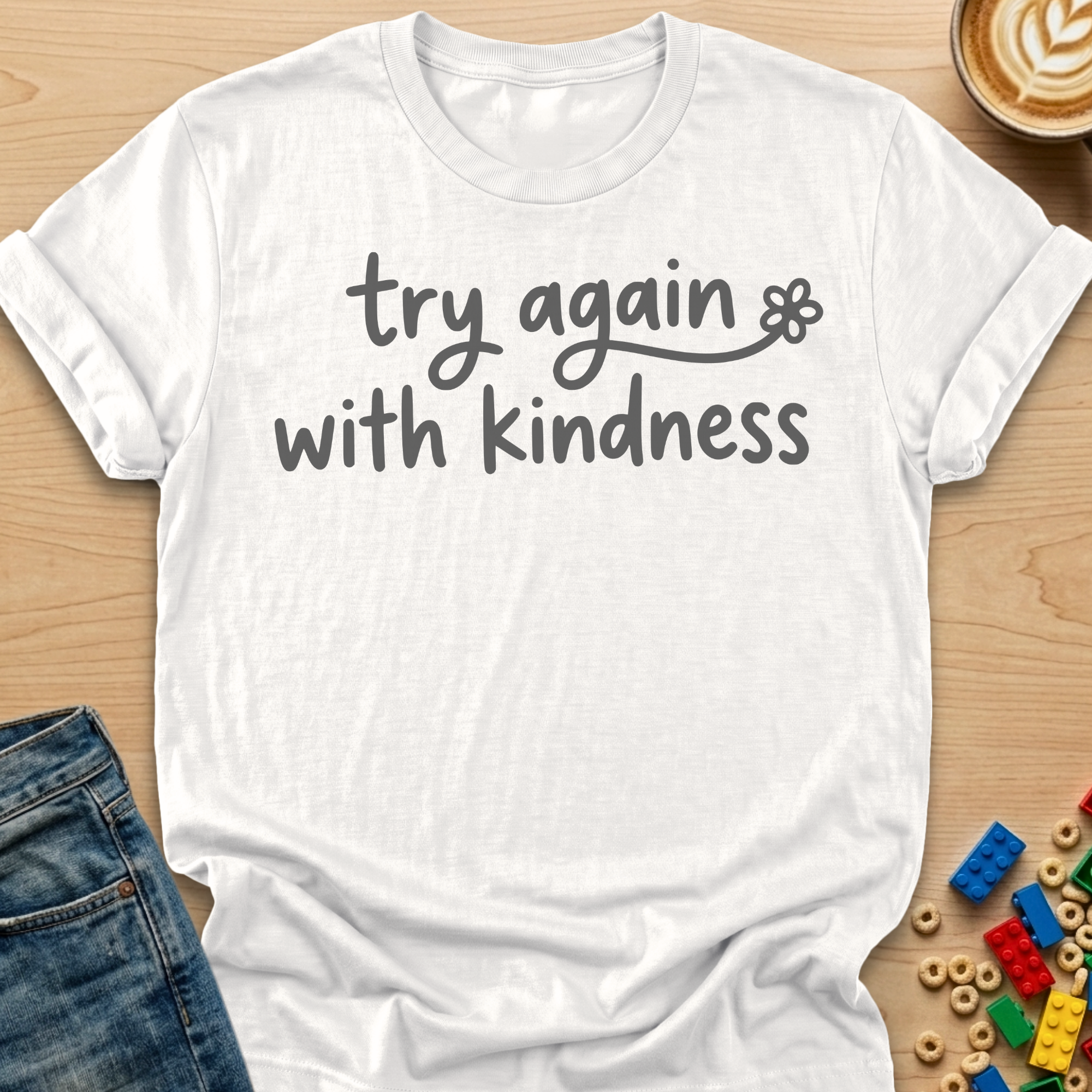 Try Again With Kindness Flower T-Shirt
